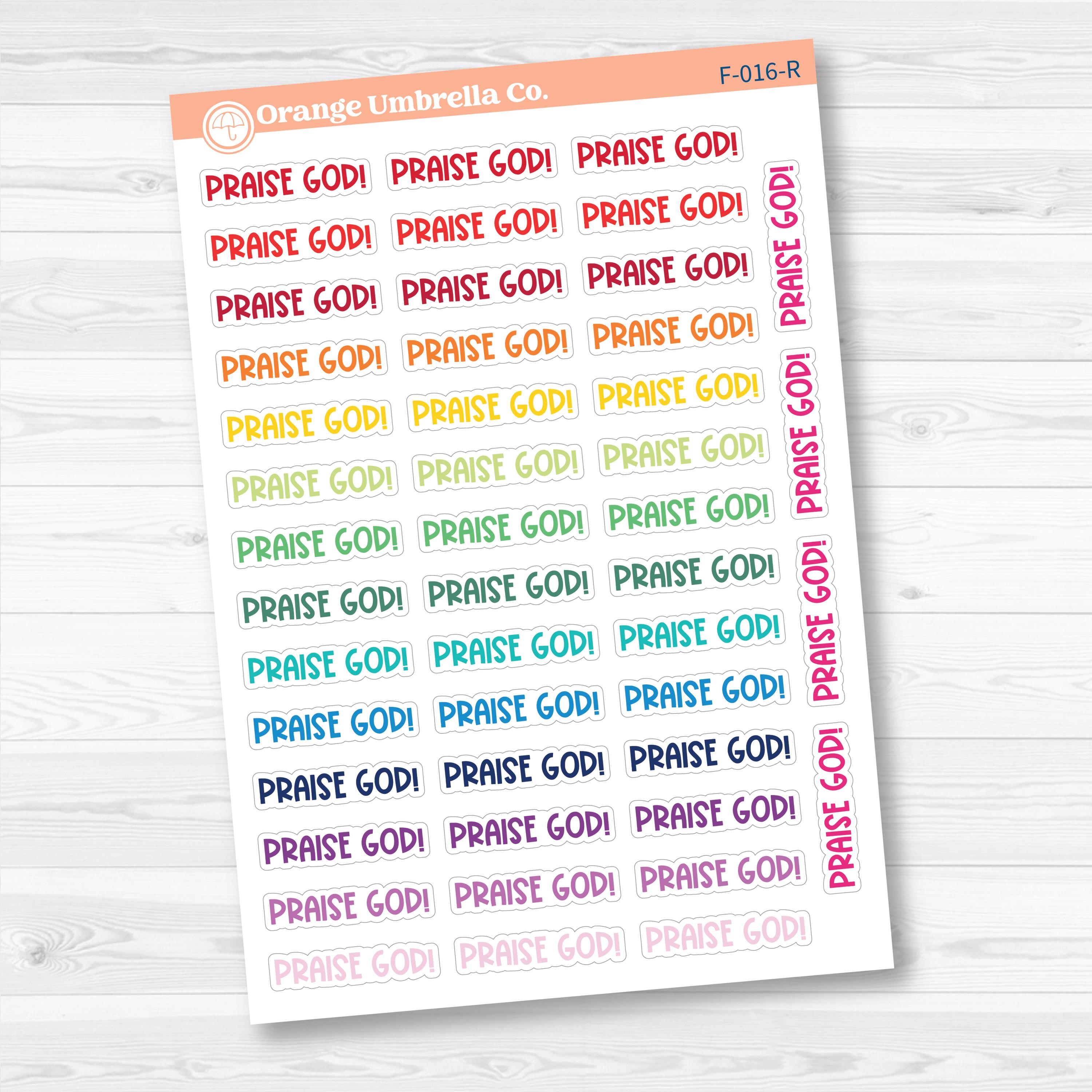 Praise God Funky Font Stickers | Faith & Bible Journaling Stickers | F-016