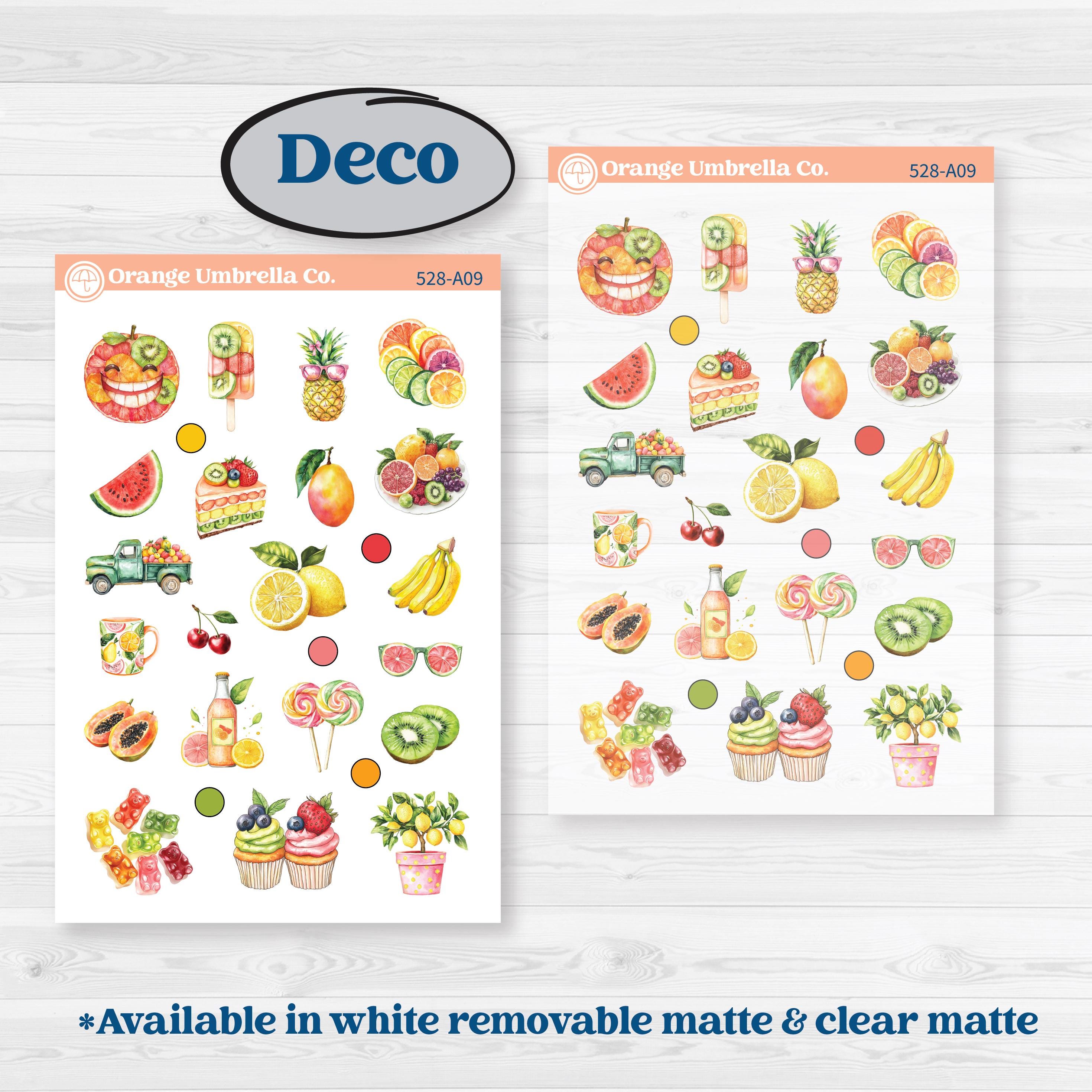 Bright Fruit Stickers | Weekly Sticker Kit for Vertical Planners like Erin Condren | Burst | KIT-528-A