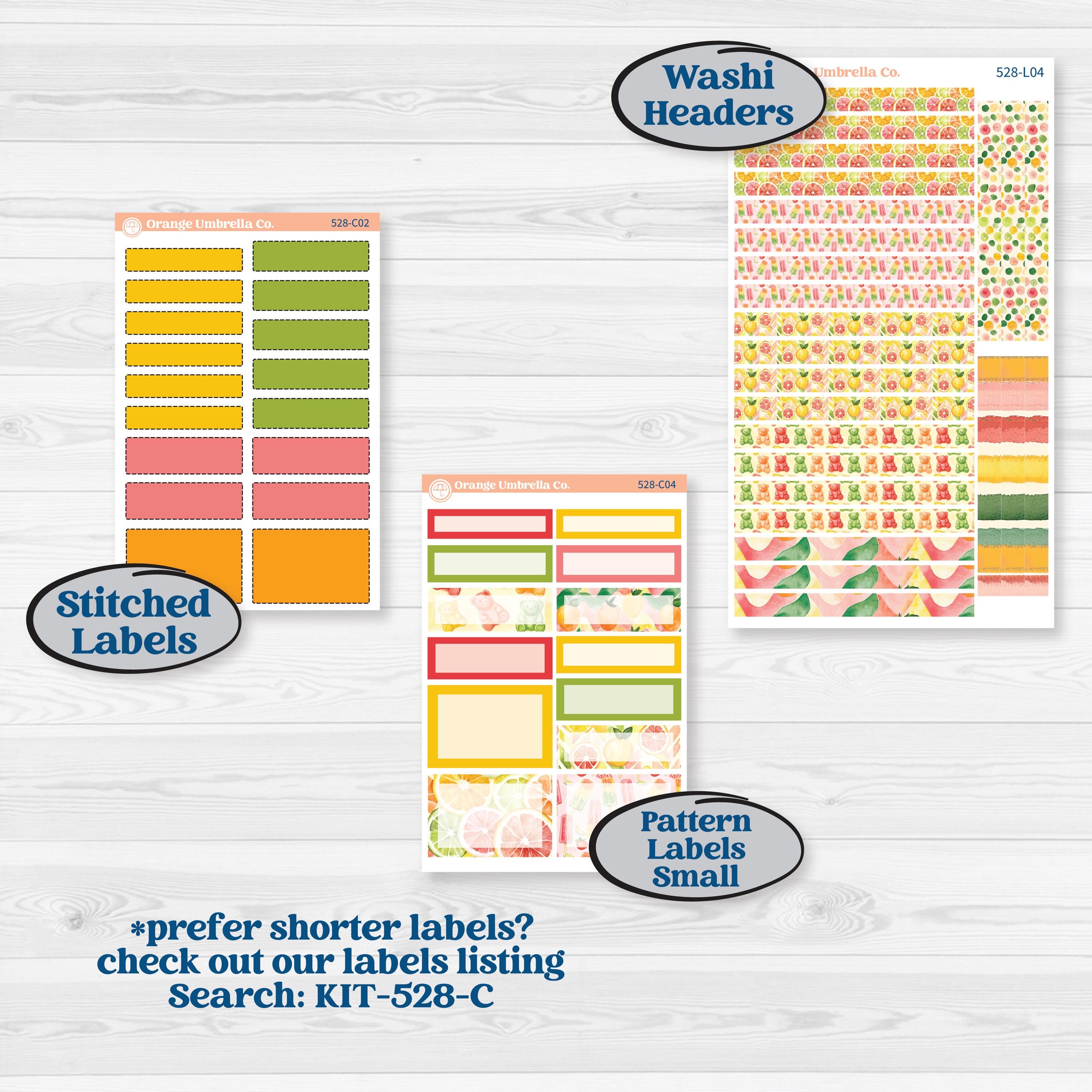 Bright Fruit Stickers | 7x9 Plum Daily Planner Kit Stickers | Burst | KIT-528-L