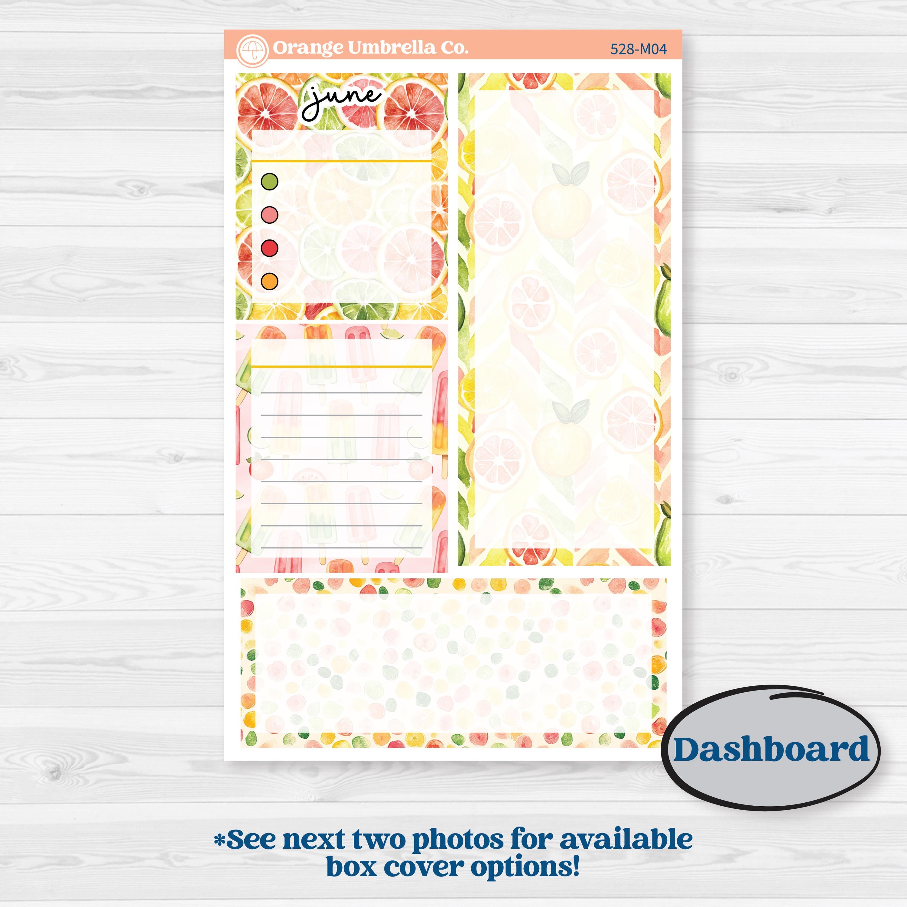 Bright Fruit Stickers | A5 Erin Condren Monthly & Productivity Dashboard Sticker Kit | Burst | KIT-528-M