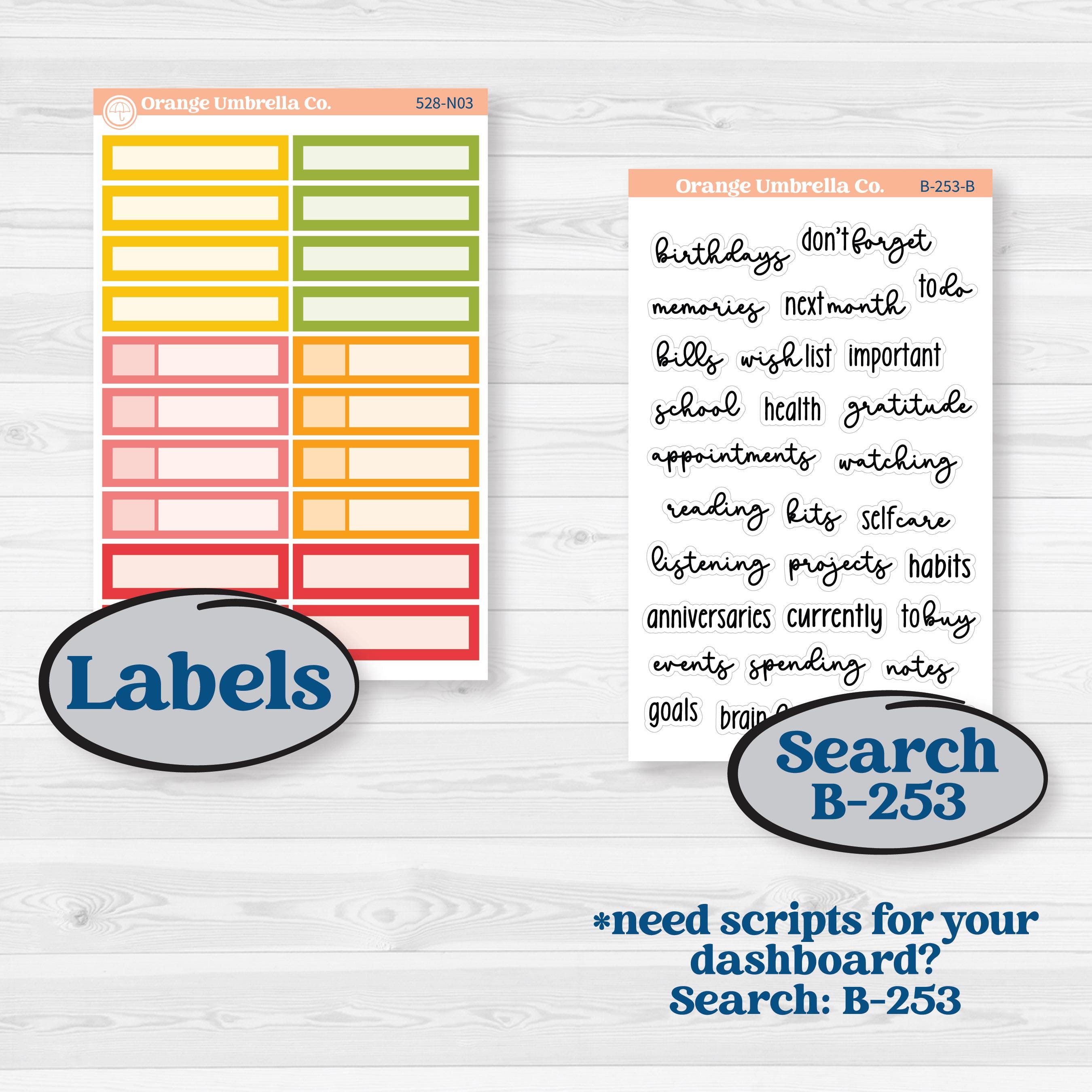 Bright Fruit Stickers | 7x9 Erin Condren Life Planner Monthly & Dashboard Sticker Kit | Burst | KIT-528-N