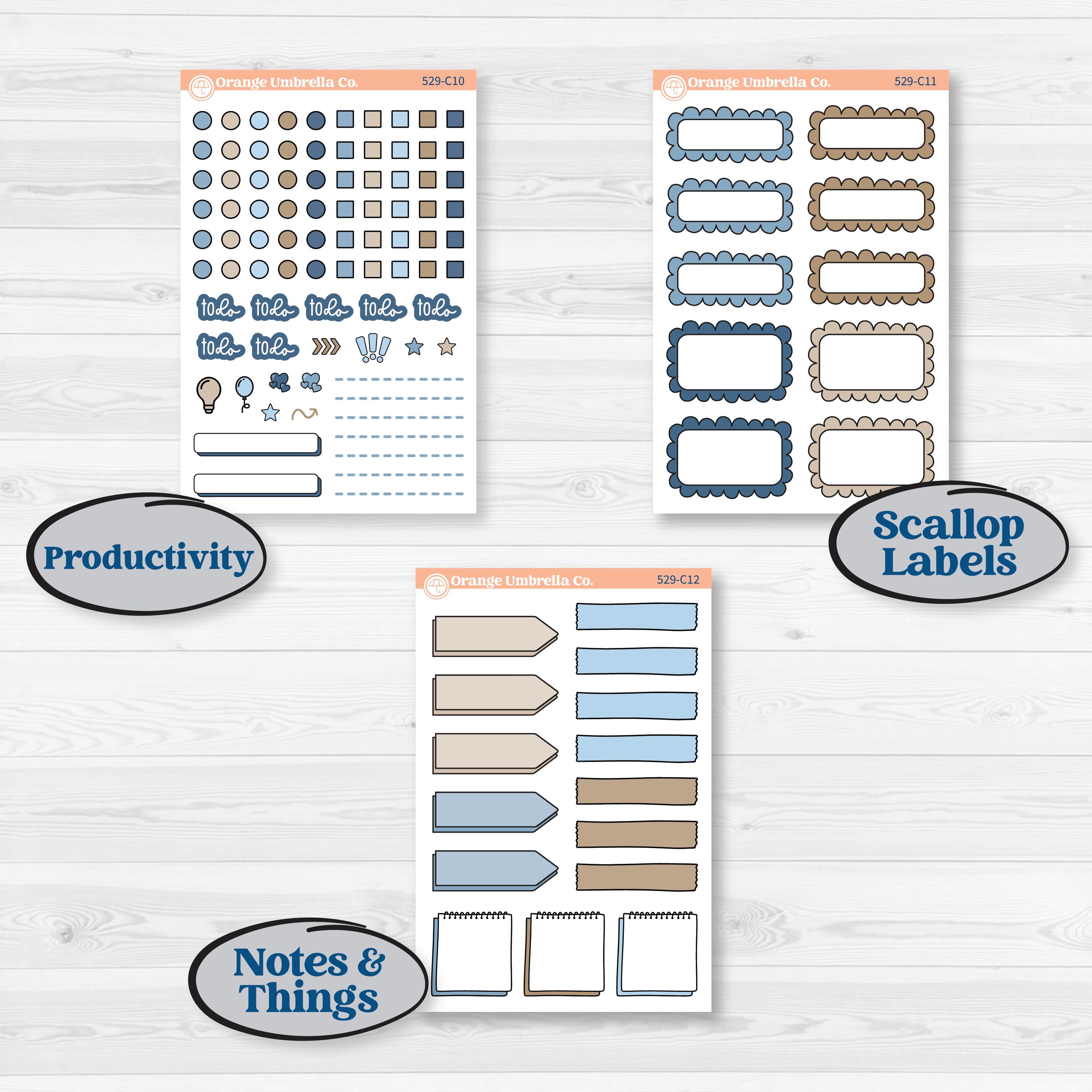 Seaside Floral | Weekly Add-On Labels Planner Kit Stickers | On The Cape | KIT-529-C