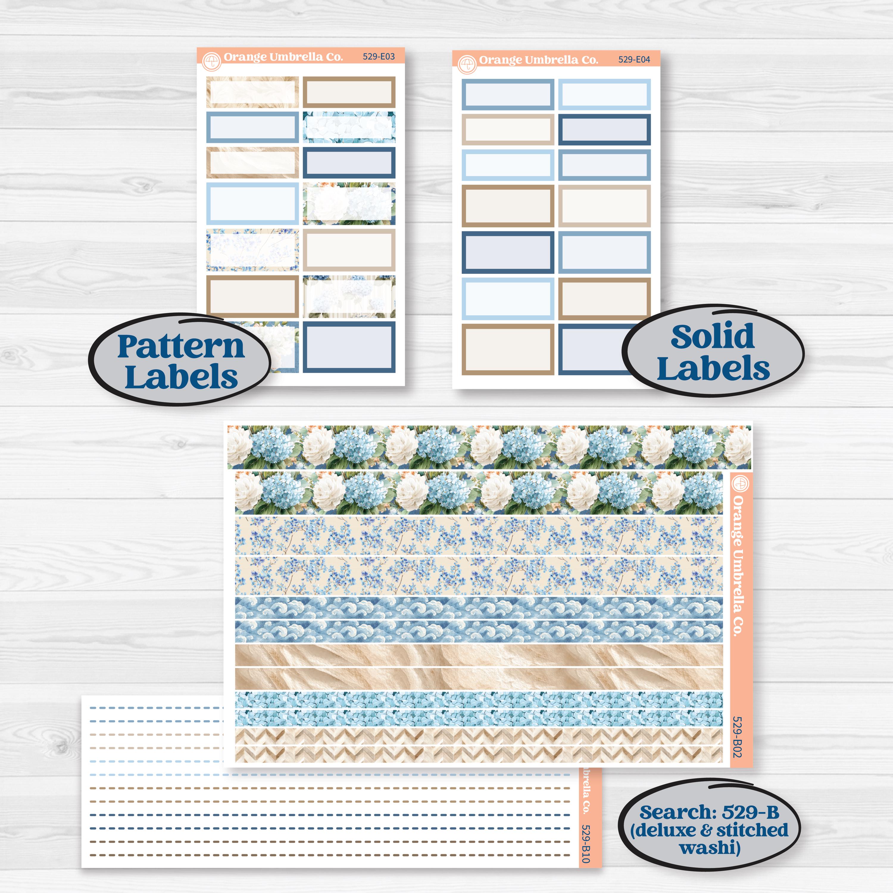 Seaside Floral | Hobonichi Cousin Weekly & Daily Planner Kit Stickers | On The Cape | KIT-529-E