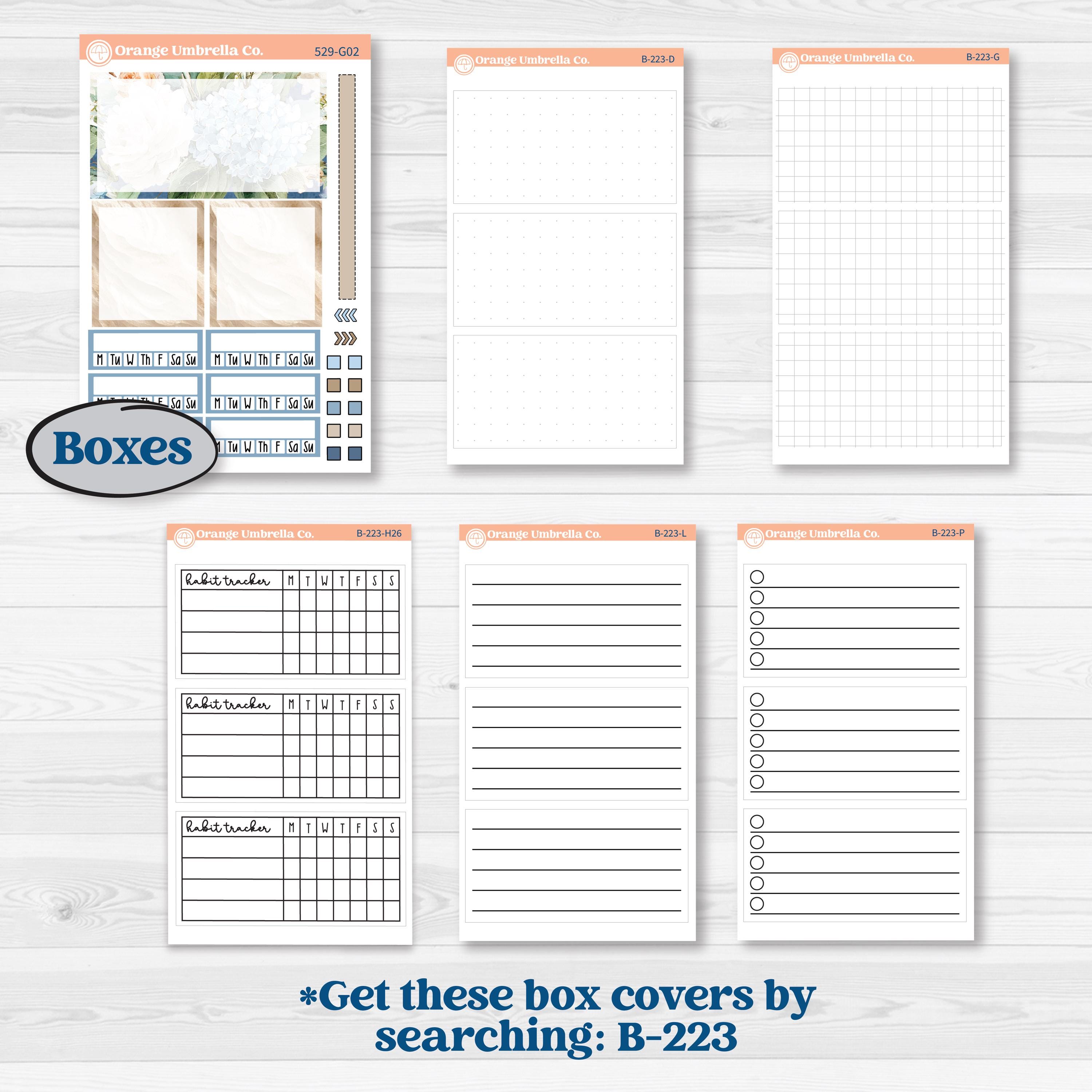 Seaside Floral | Erin Condren Weekly Dashboard Planner Kit Stickers | On The Cape | KIT-529-G