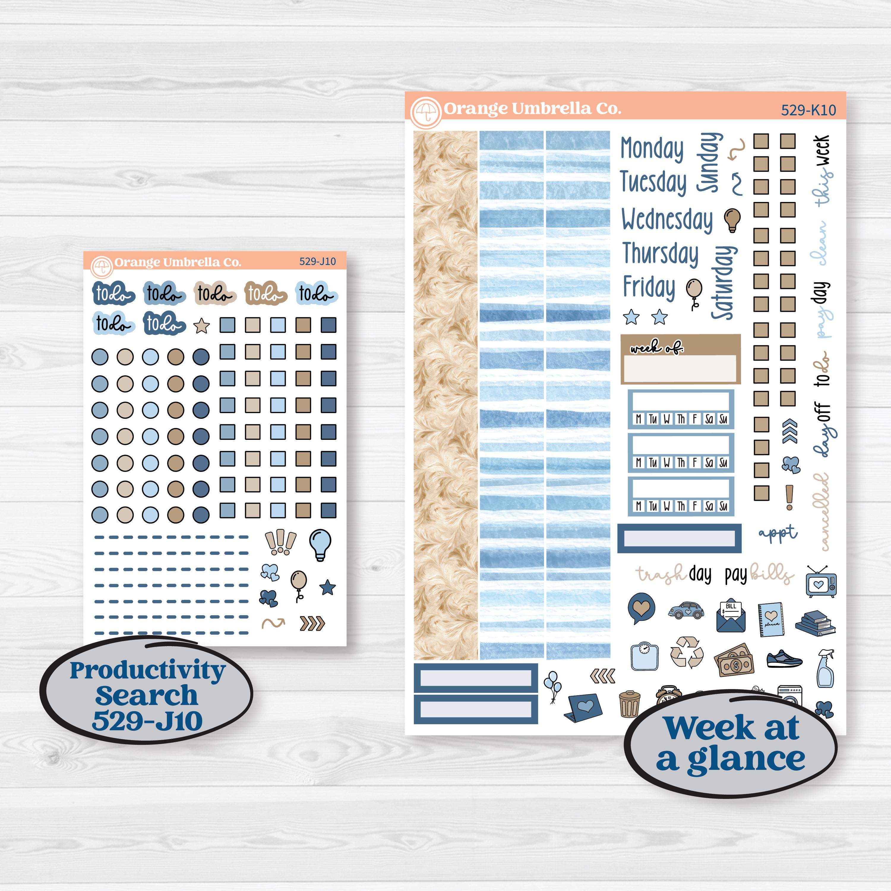 Seaside Floral | 7x9 Erin Condren Daily Duo Planner Kit Stickers | On The Cape | KIT-529-K