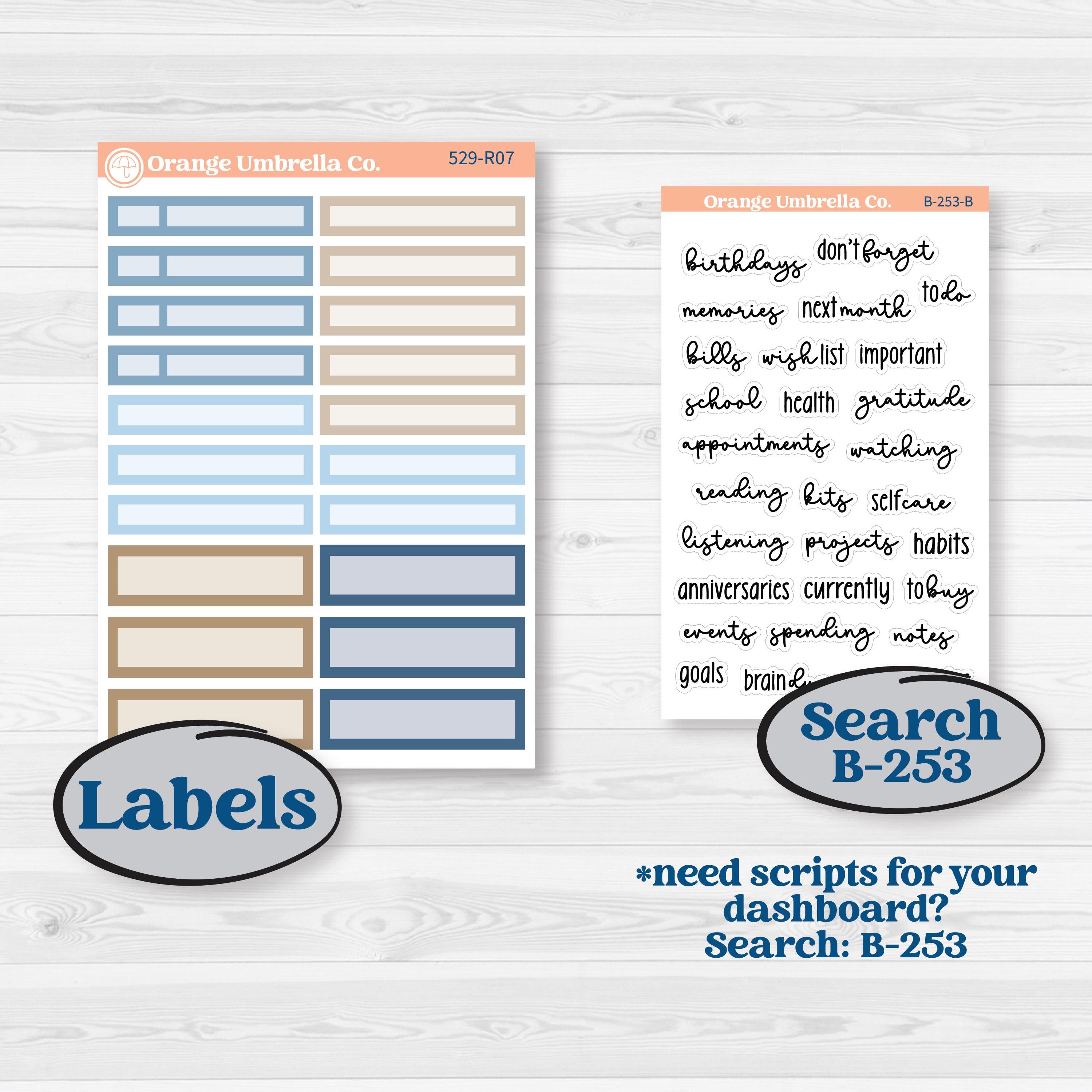 Seaside Floral | 8.5x11 Plum Monthly & Dashboard Planner Kit Stickers | On The Cape | KIT-529-R