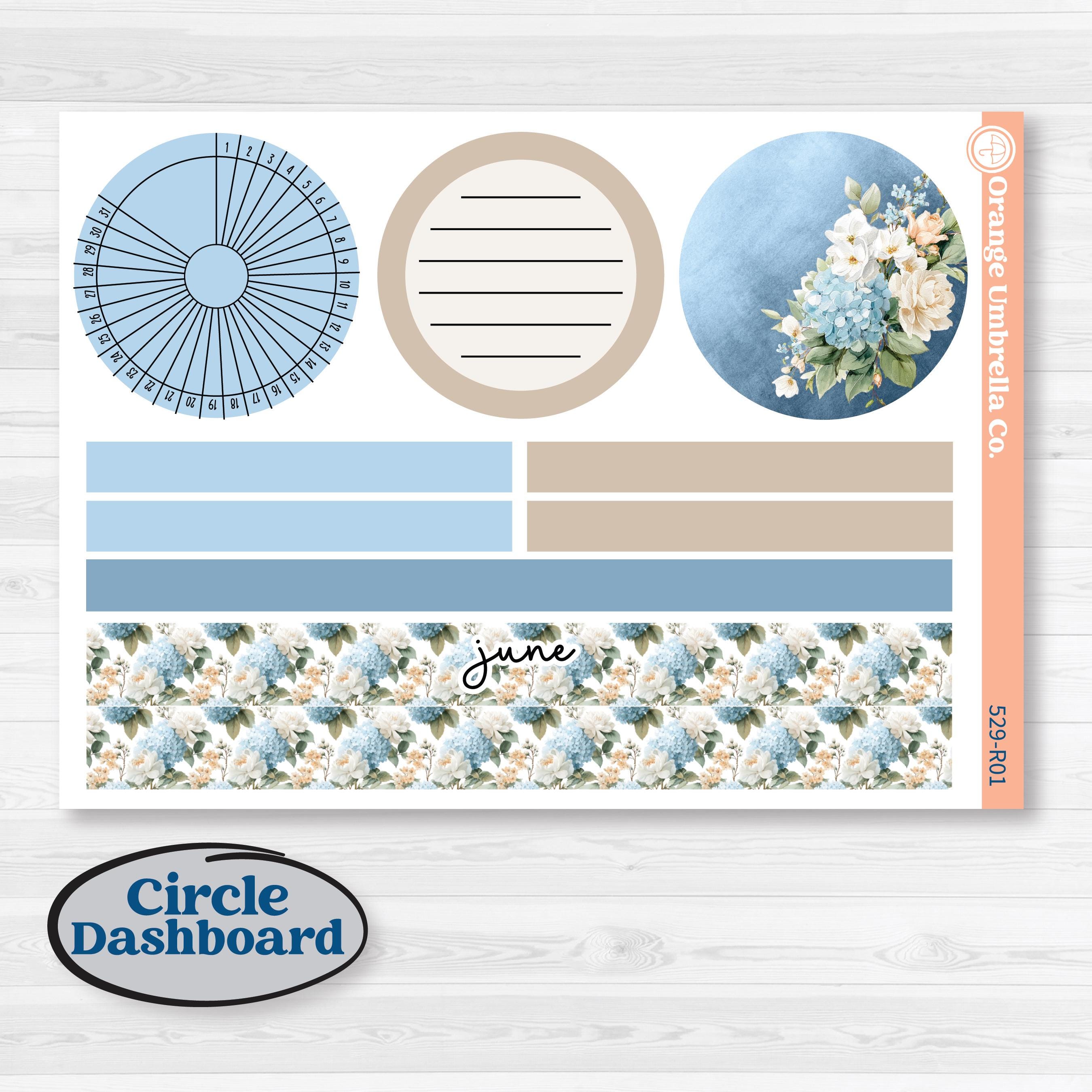 Seaside Floral | 8.5x11 Plum Monthly & Dashboard Planner Kit Stickers | On The Cape | KIT-529-R