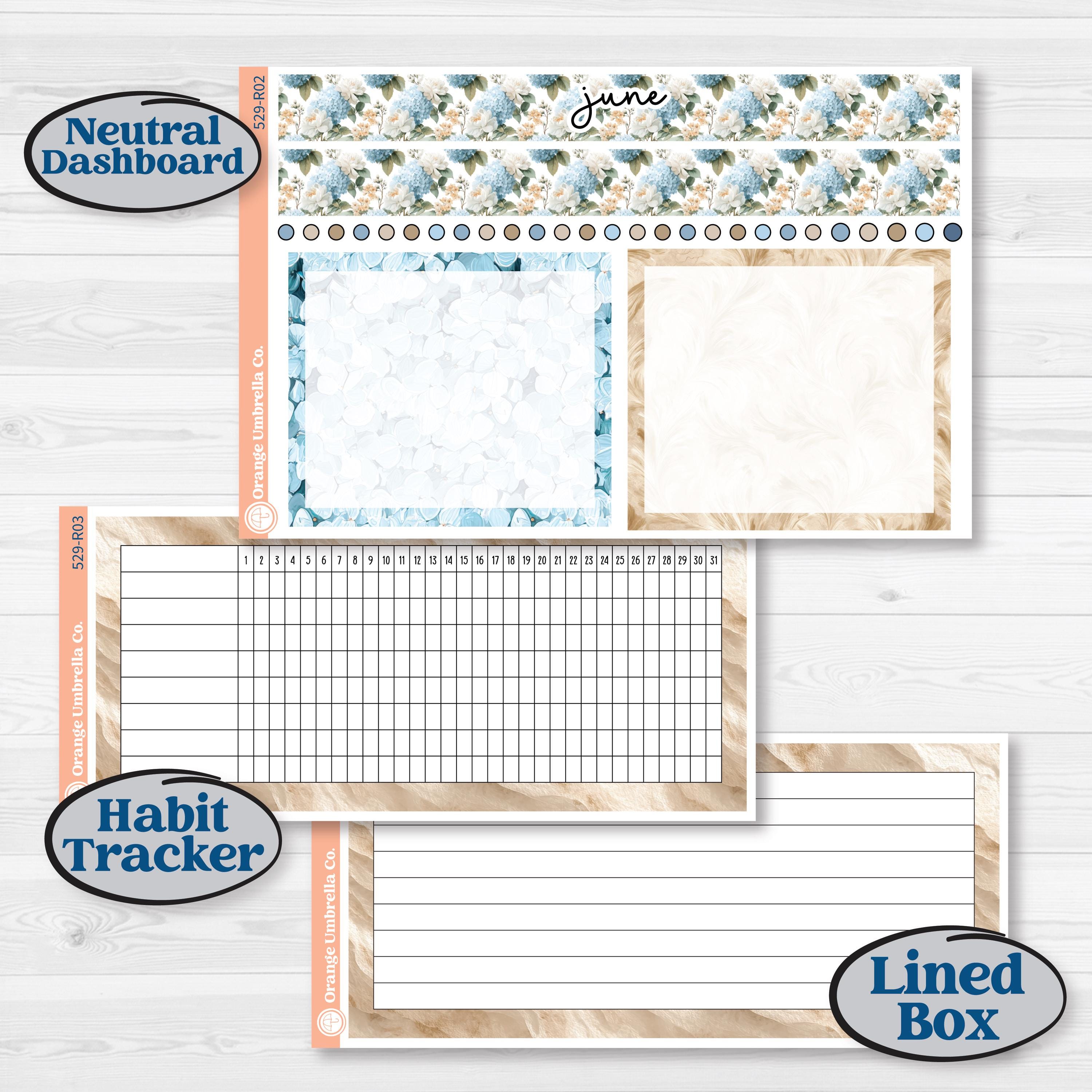 Seaside Floral | 8.5x11 Plum Monthly & Dashboard Planner Kit Stickers | On The Cape | KIT-529-R