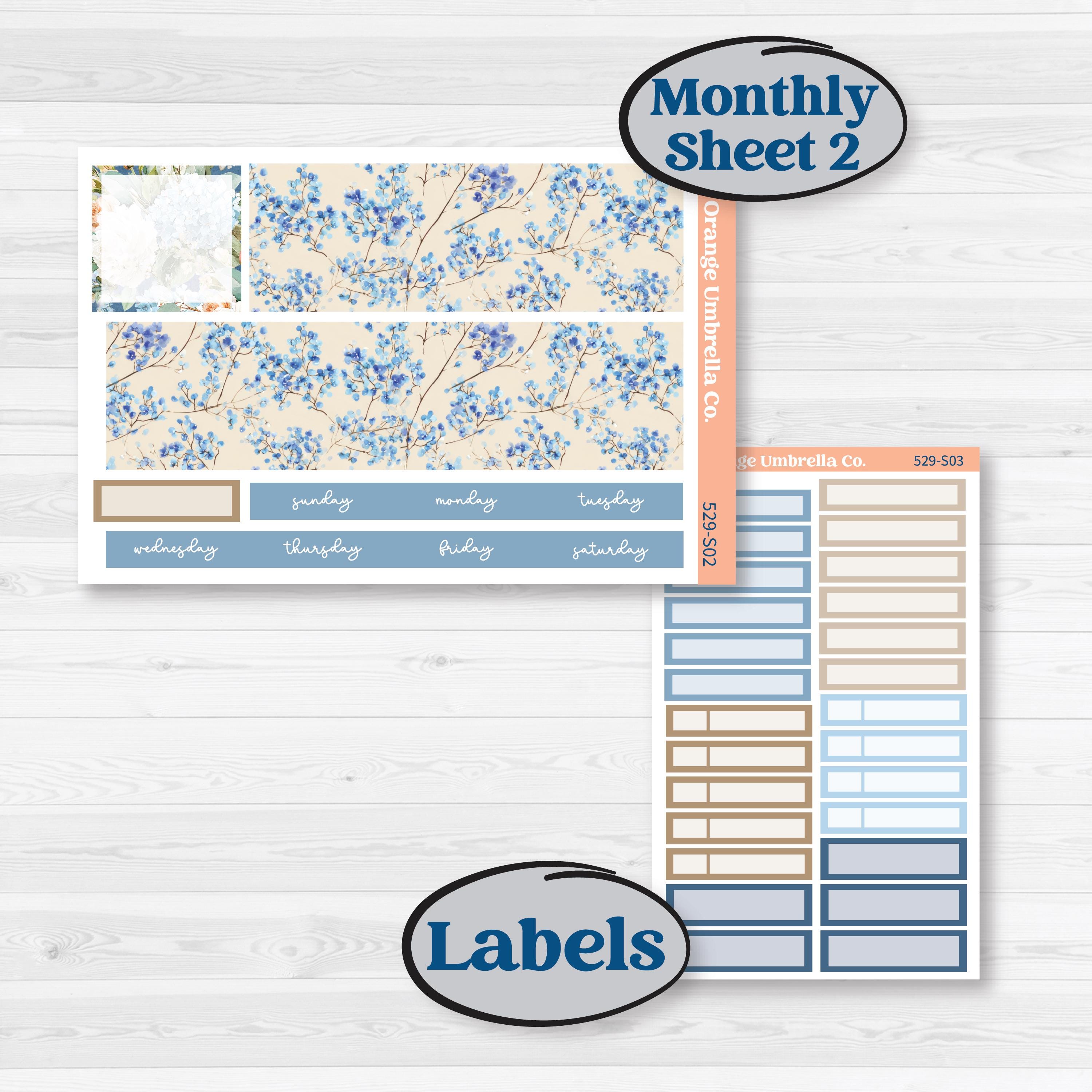 Seaside Floral | Hobonichi Cousin Monthly Planner Kit Stickers | On The Cape | KIT-529-S