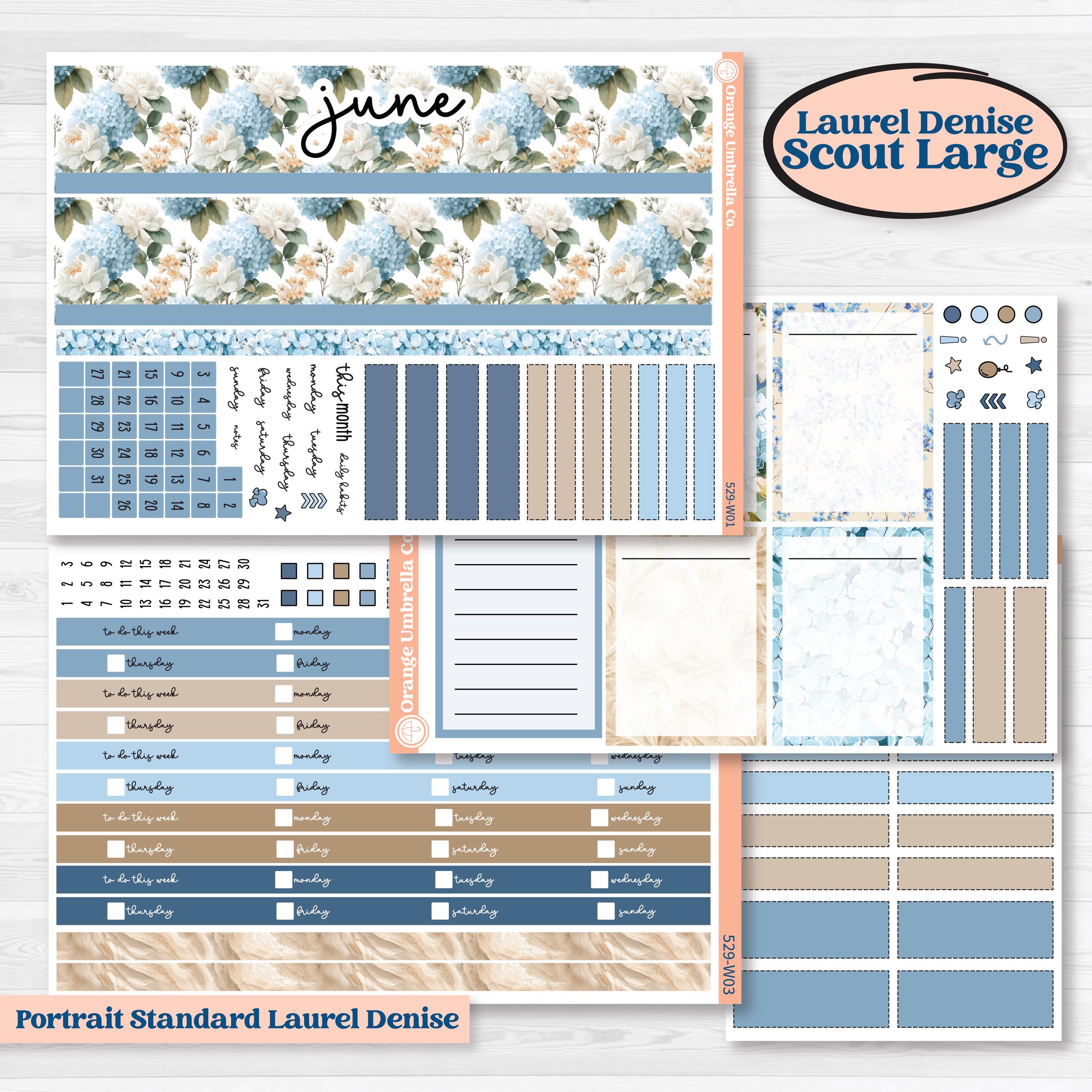 Seaside Floral | Laurel Denise Scout Large Planner Kit Stickers | On The Cape | KIT-529-W
