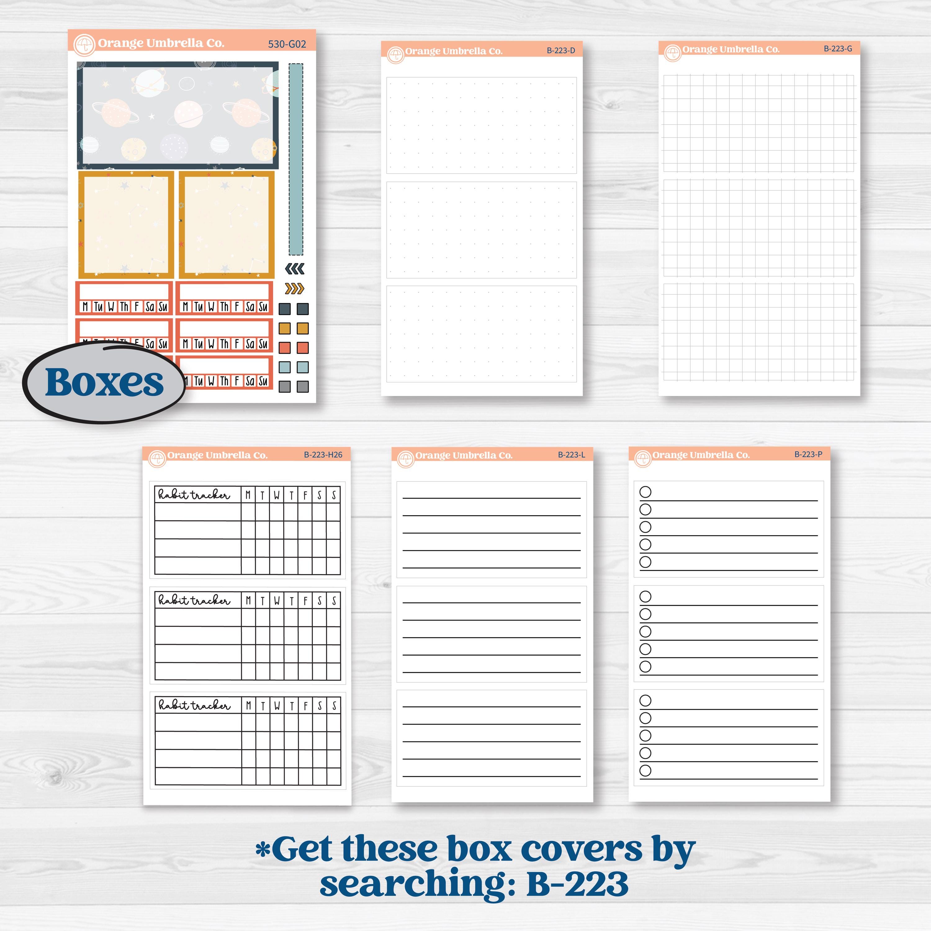 Space Father’s Day | 7x9 Erin Condren Weekly Dashboard Planner Kit Stickers | Outta This World | KIT-530-G