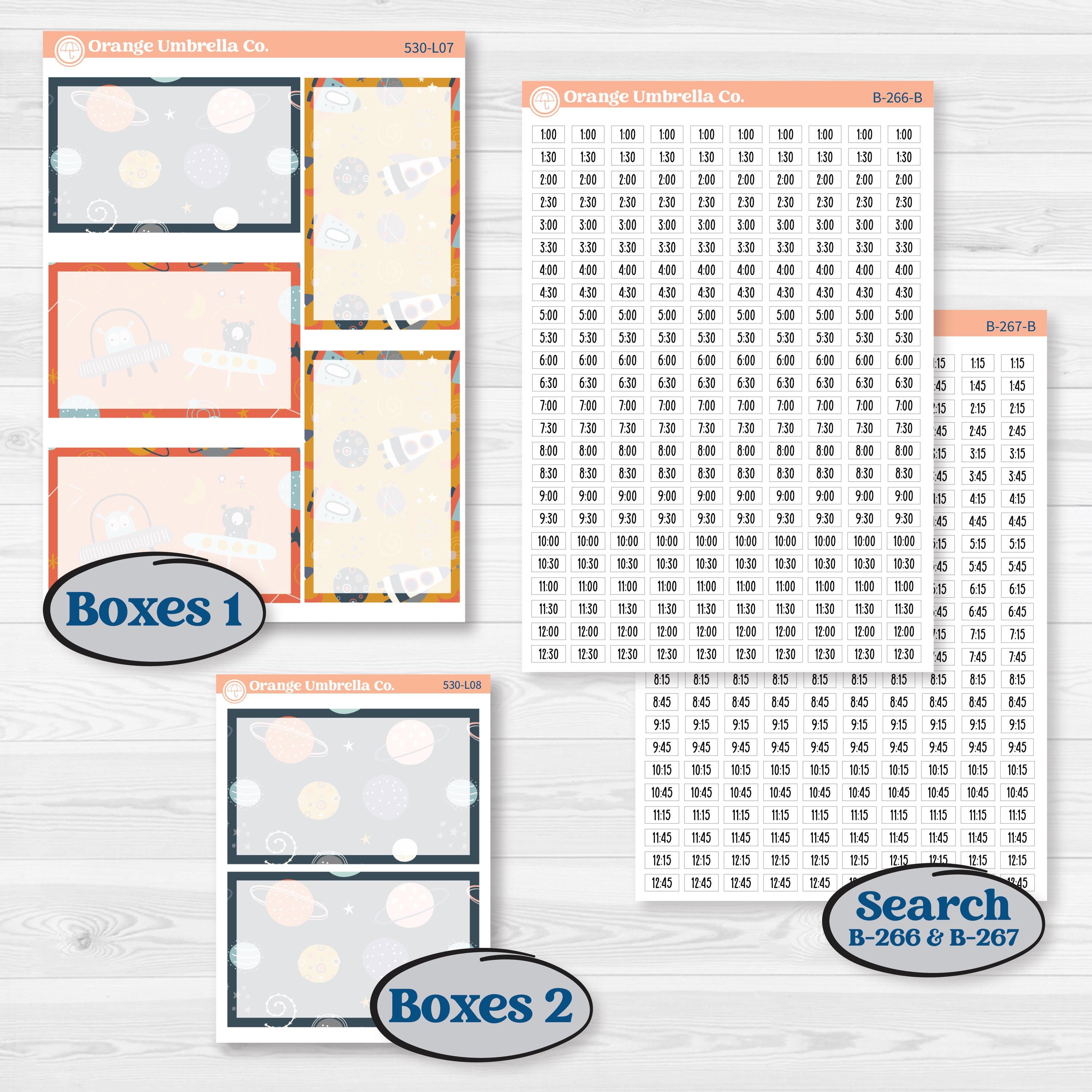 Space Father’s Day | 7x9 Plum Daily Planner Kit Stickers | Outta This World | KIT-530-L
