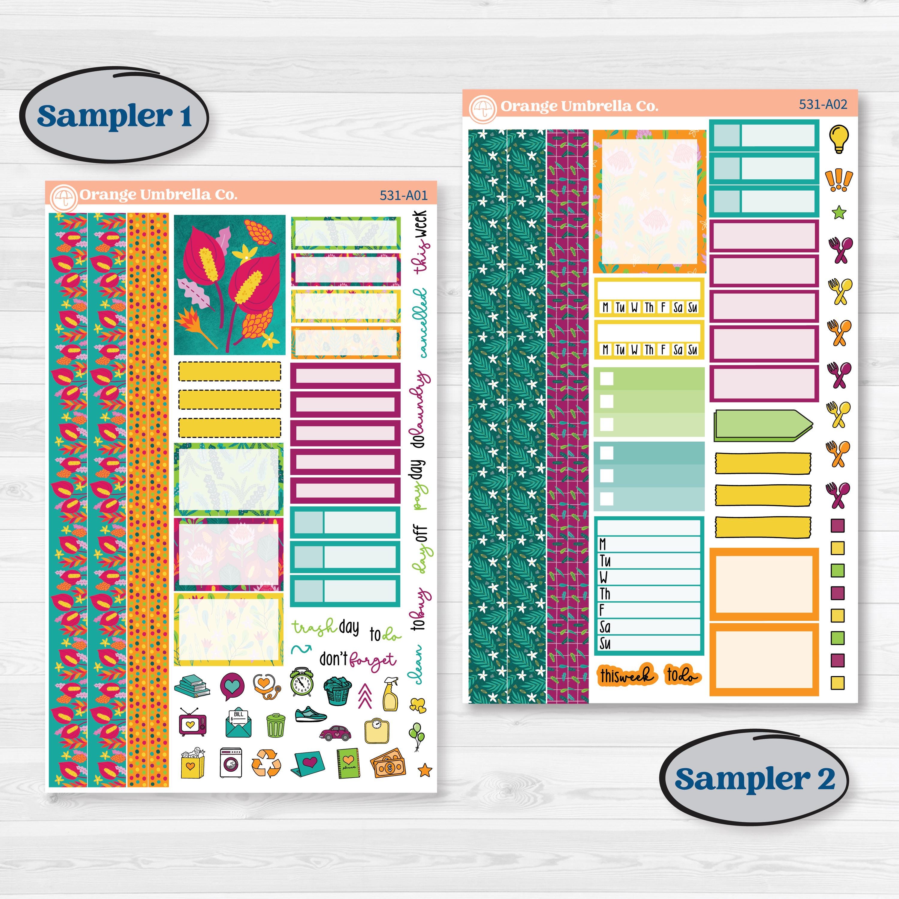 Tropical Island Jungle | Weekly Sticker Kit for Vertical Planners like Erin Condren | Polynesia | KIT-531-A
