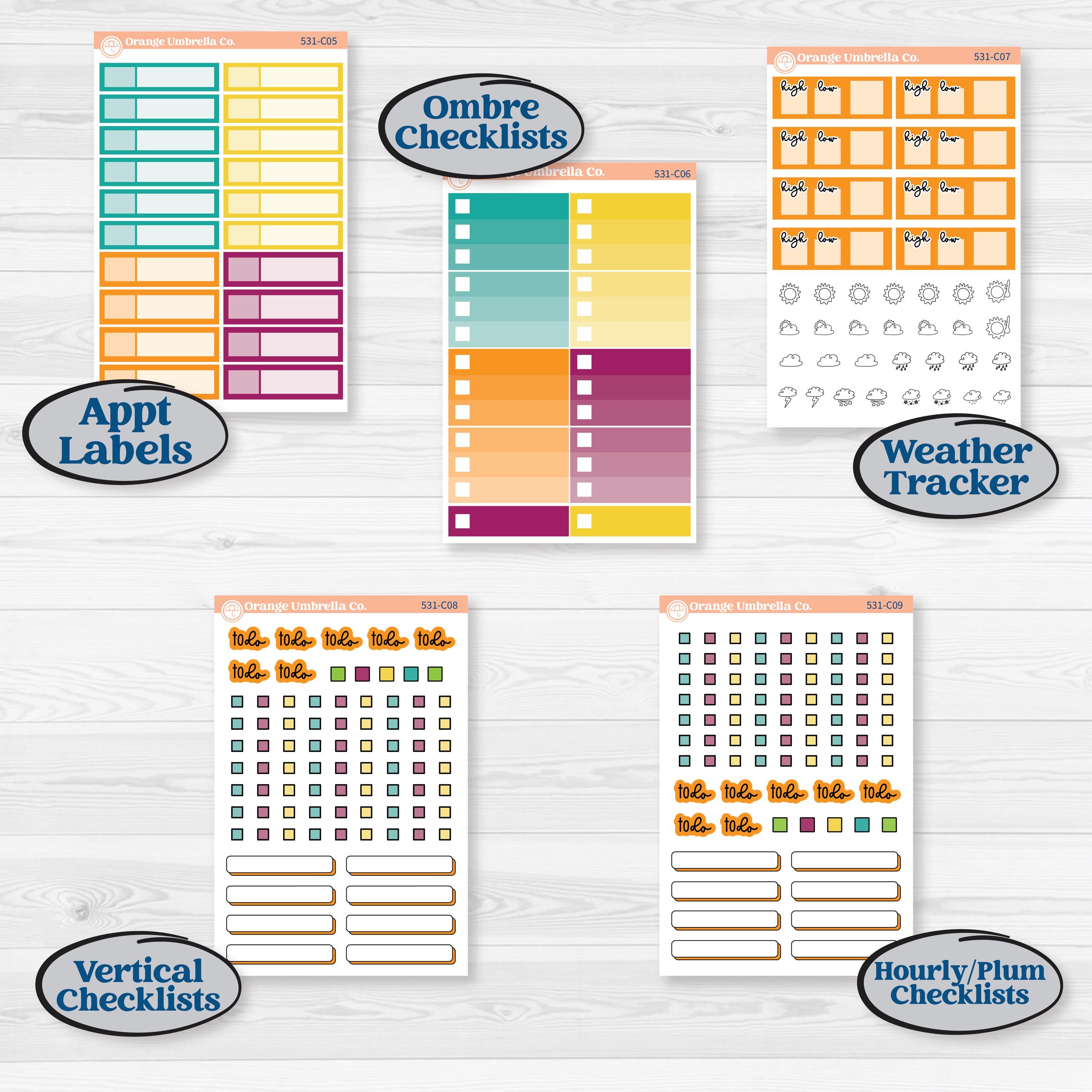 Tropical Island Jungle | Weekly Add-On Labels Planner Kit Stickers | Polynesia | KIT-531-C