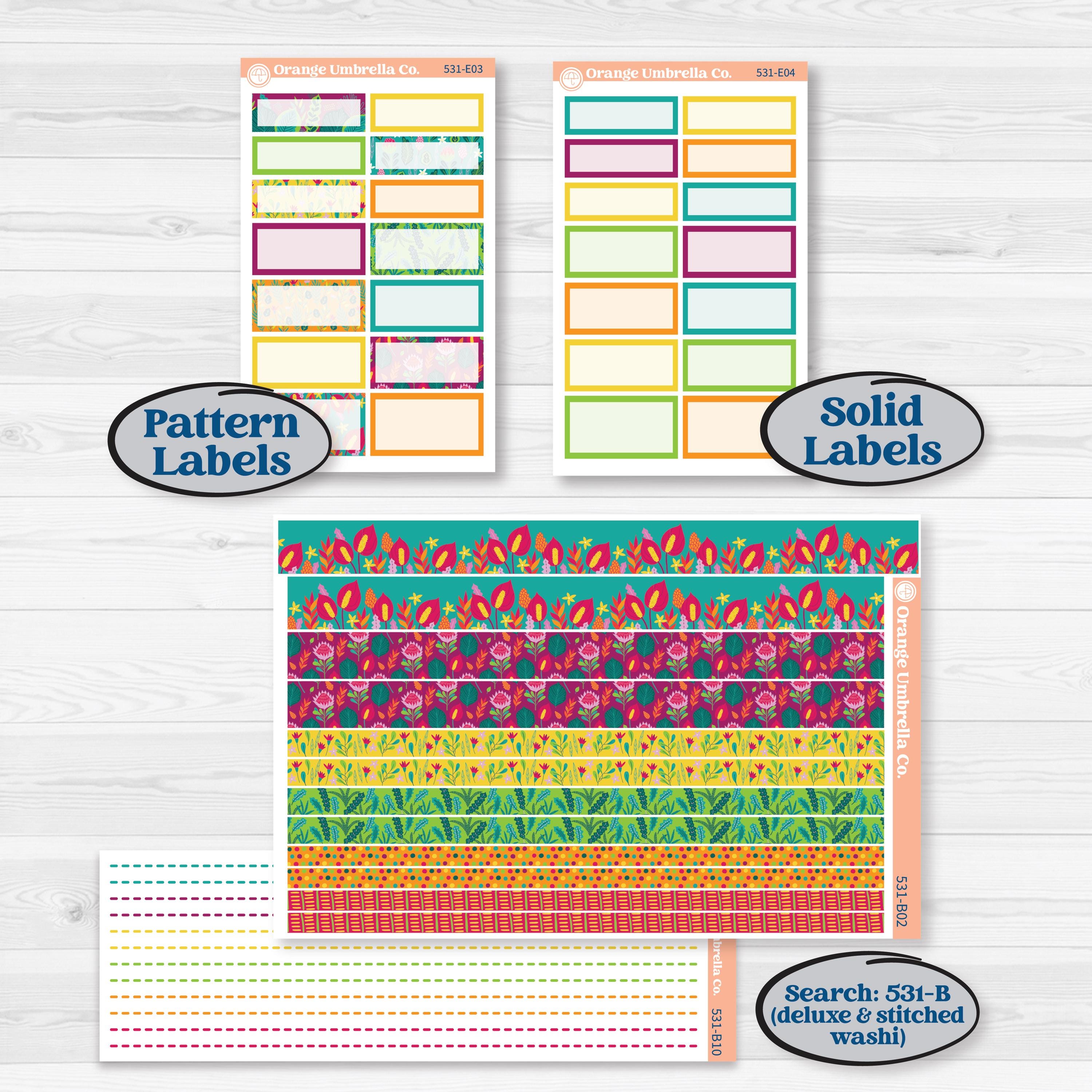 Tropical Island Jungle | Hobonichi Cousin Weekly & Daily Planner Kit Stickers | Polynesia | KIT-531-E