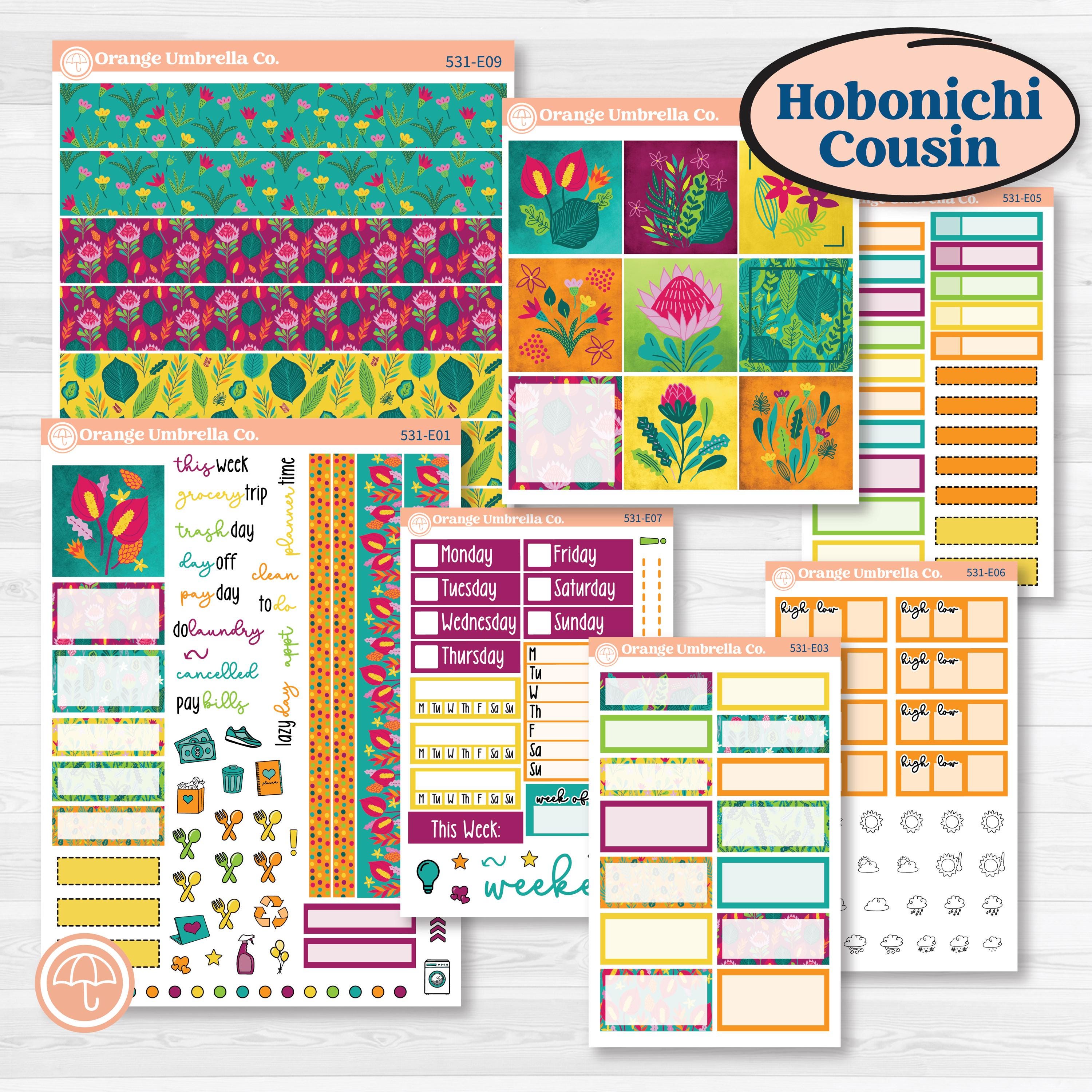 Tropical Island Jungle | Hobonichi Cousin Weekly & Daily Planner Kit Stickers | Polynesia | KIT-531-E