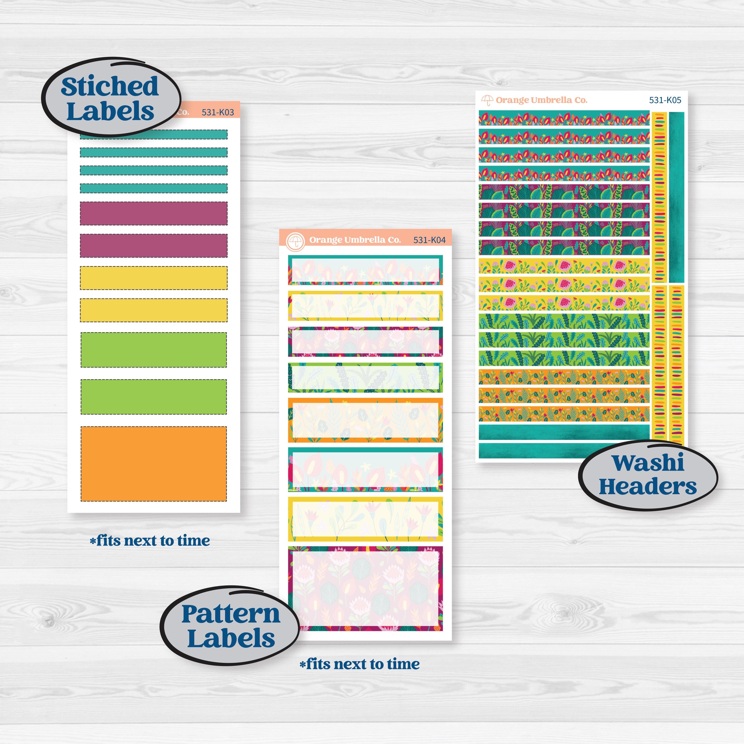 Tropical Island Jungle | 7x9 Erin Condren Daily Duo Planner Kit Stickers | Polynesia | KIT-531-K