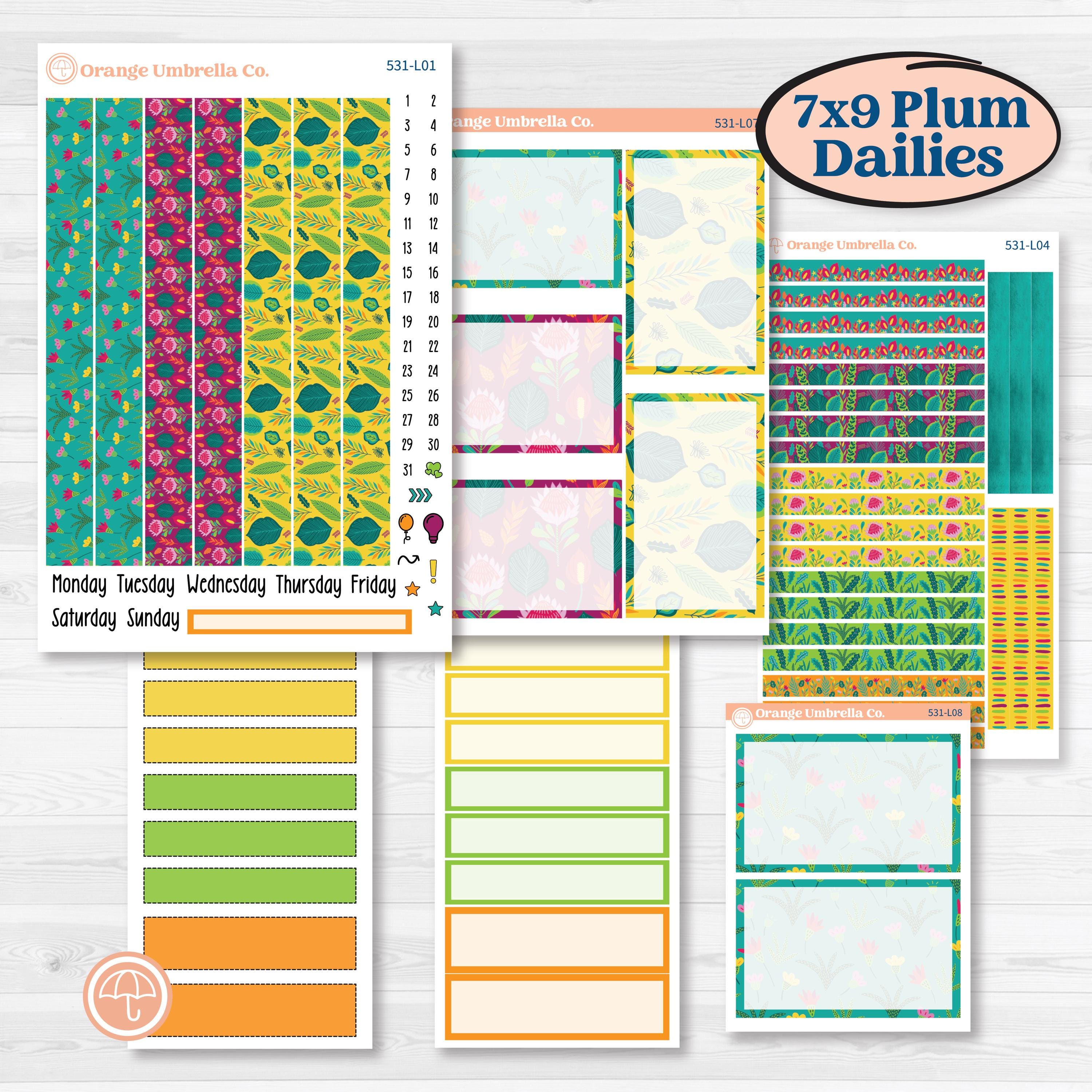 Tropical Island Jungle | 7x9 Plum Daily Planner Kit Stickers | Polynesia | KIT-531-L