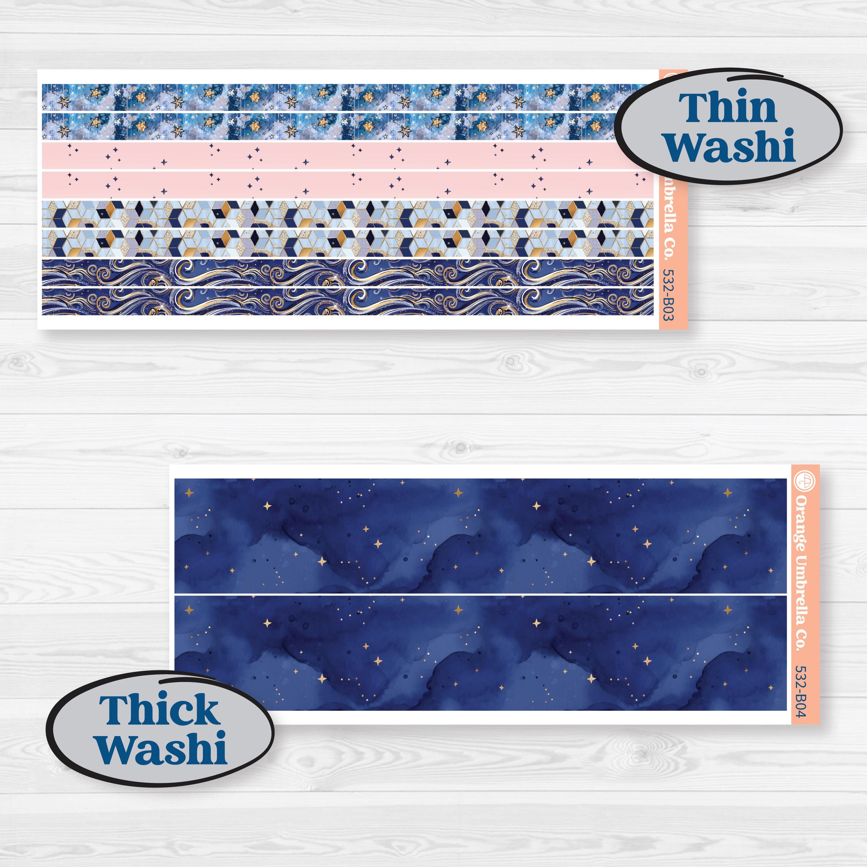 Starry Ocean and Sea Night | Weekly Add-On Planner Kit Stickers | Jonah | KIT-532-B