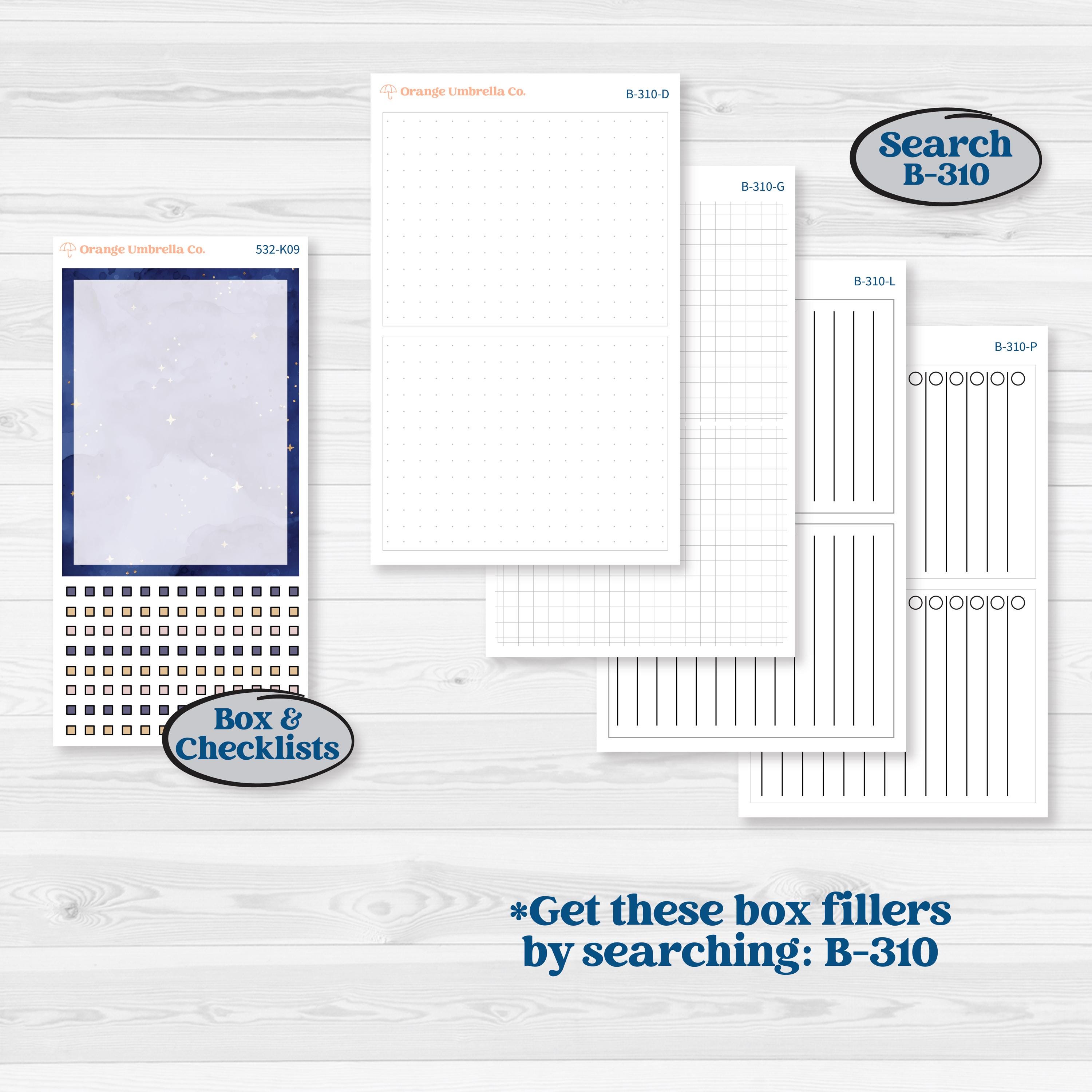 Starry Ocean and Sea Night | 7x9 Erin Condren Daily Duo Planner Kit Stickers | Jonah | KIT-532-K