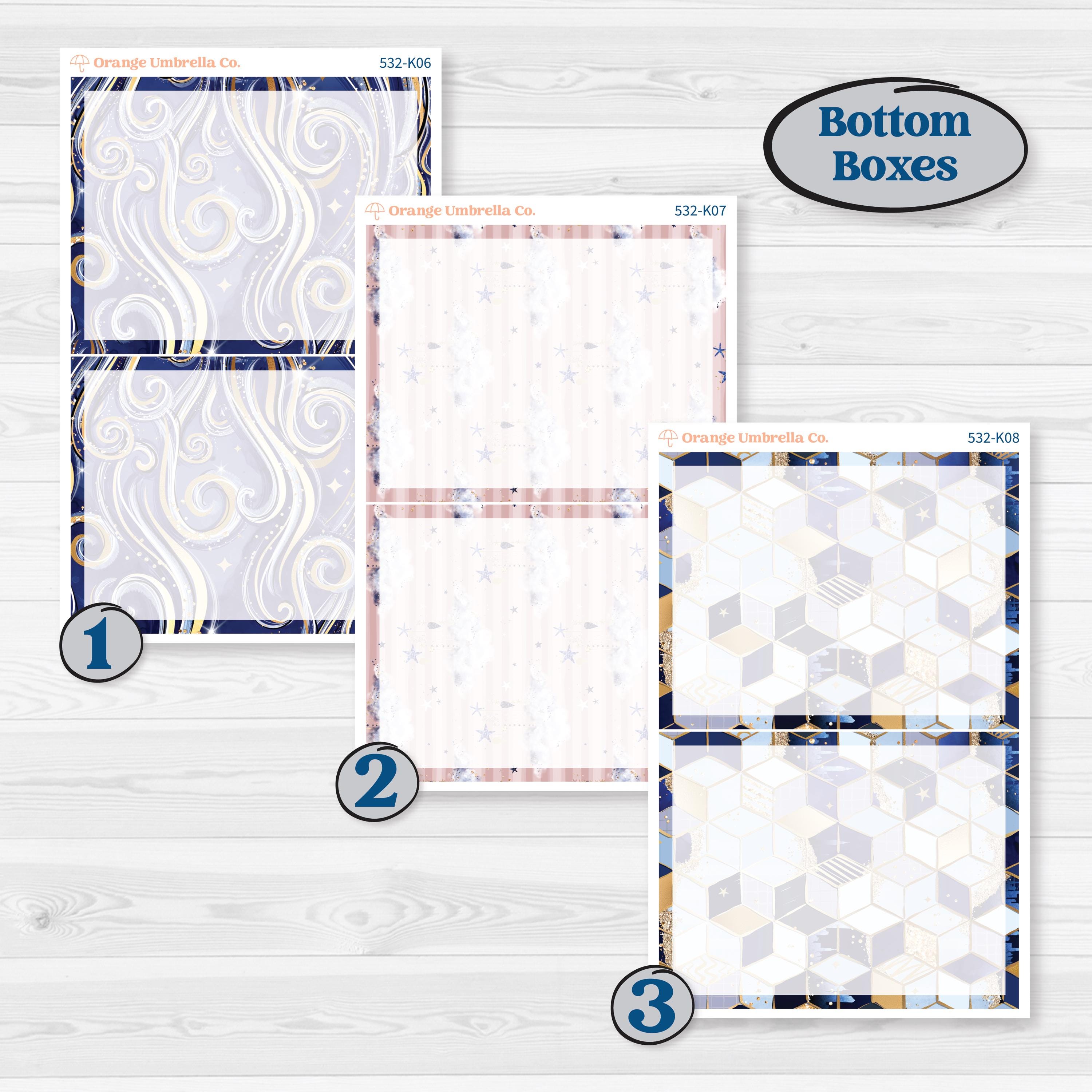 Starry Ocean and Sea Night | 7x9 Erin Condren Daily Duo Planner Kit Stickers | Jonah | KIT-532-K