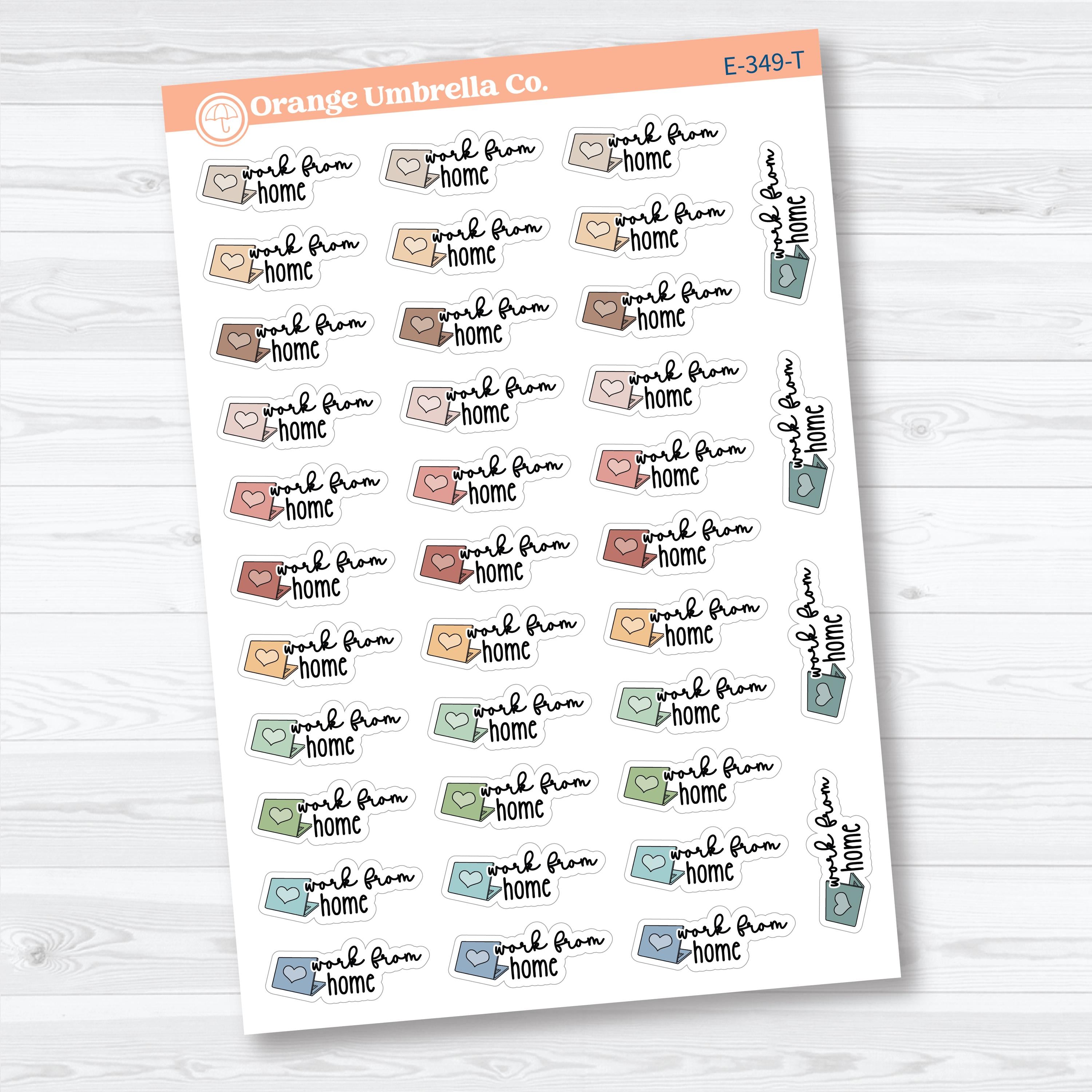 Work From Home Planner Stickers | F18 Event Labels | E-349