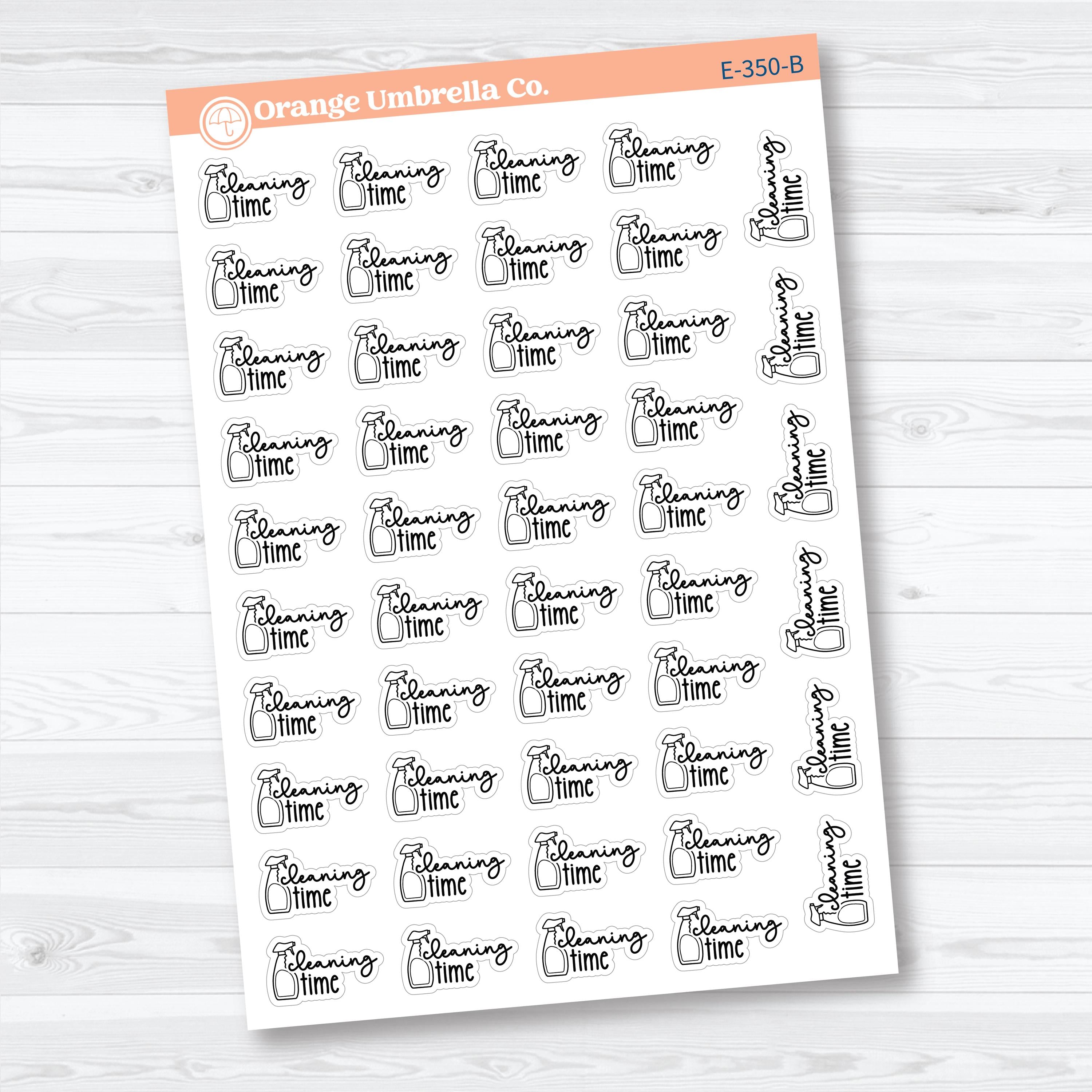 Cleaning Time Planner Stickers | F18 Event Labels | E-350