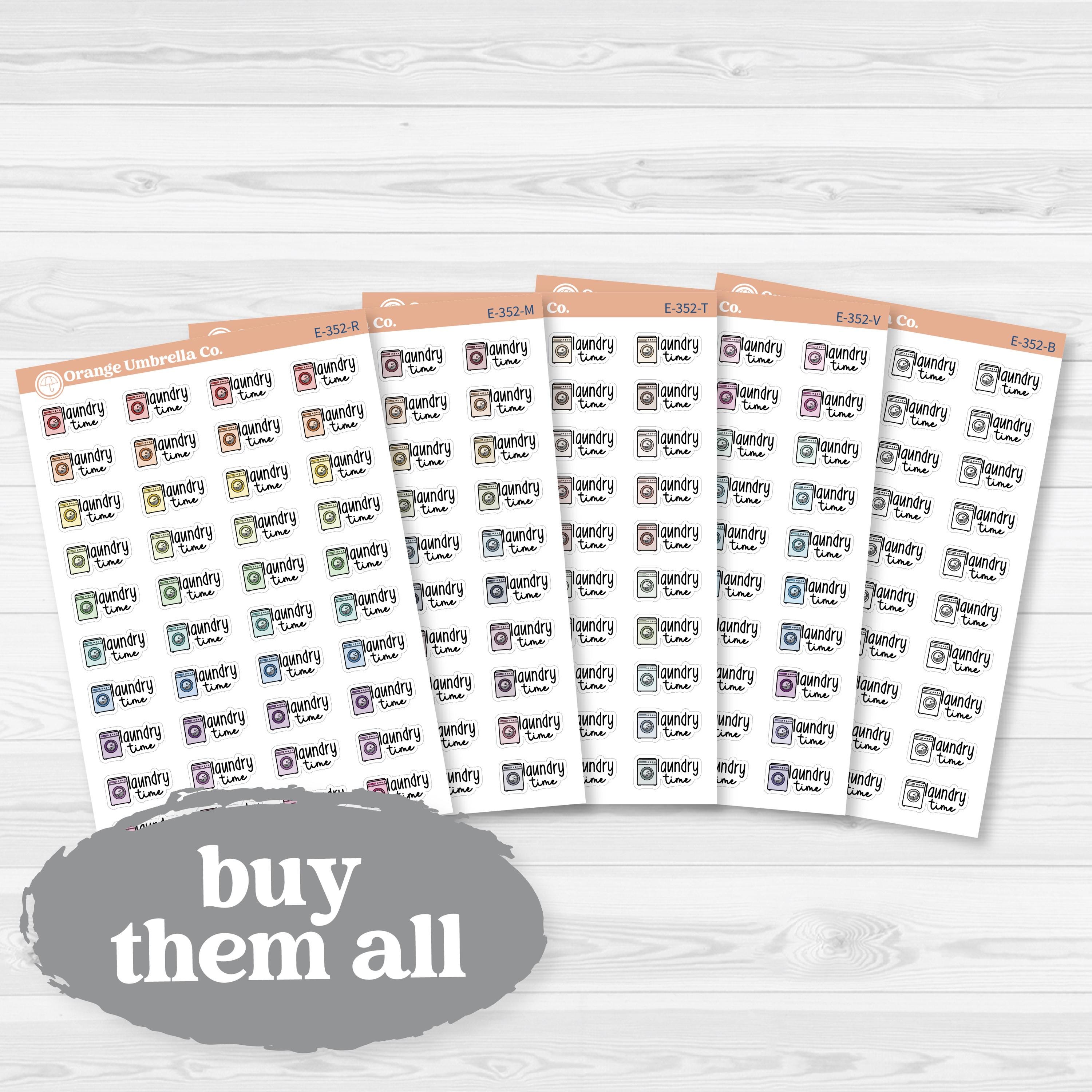 Laundry Time Planner Stickers | F18 Event Labels | E-352