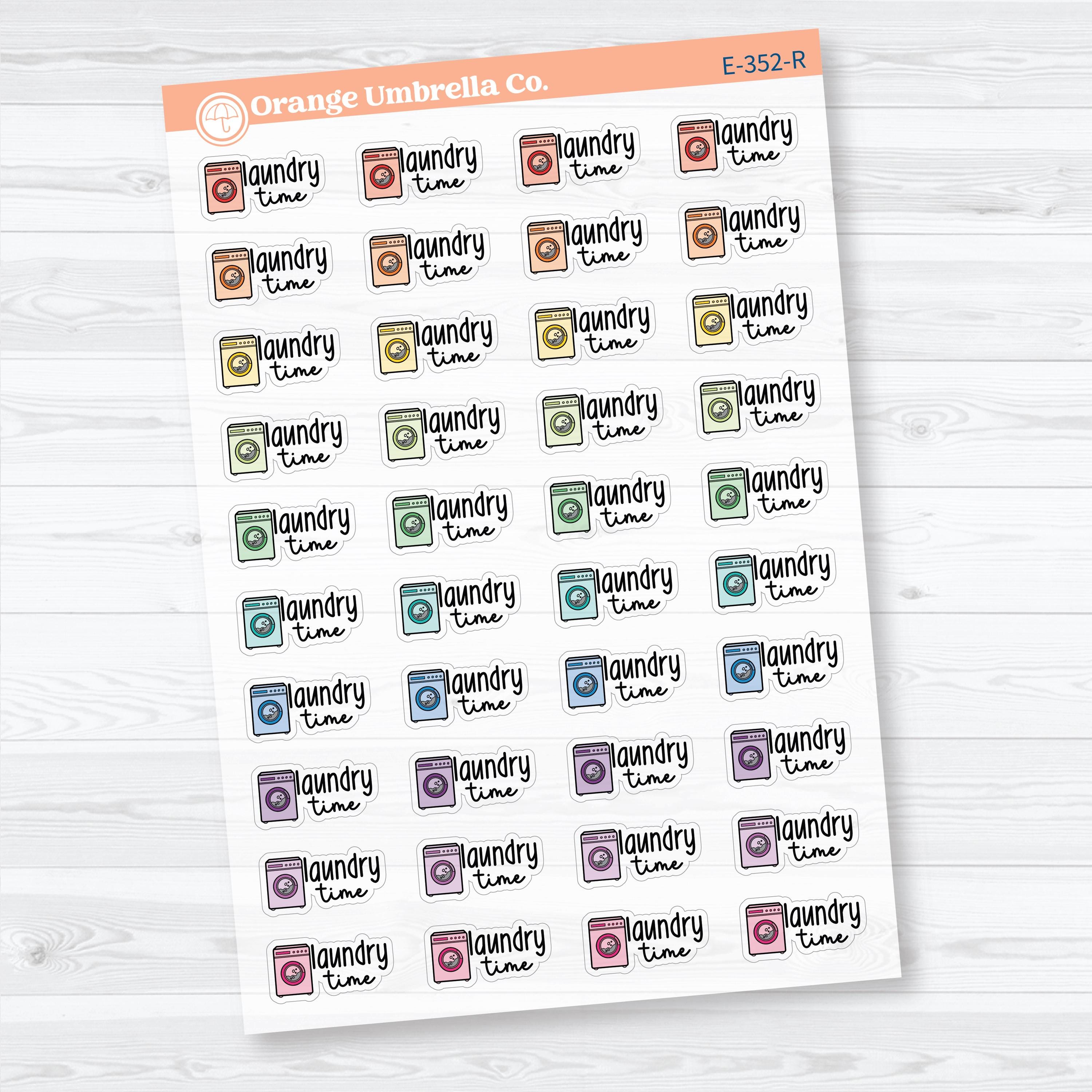 Laundry Time Clear Matte Planner Stickers | F18 Event Labels | E-352-CM