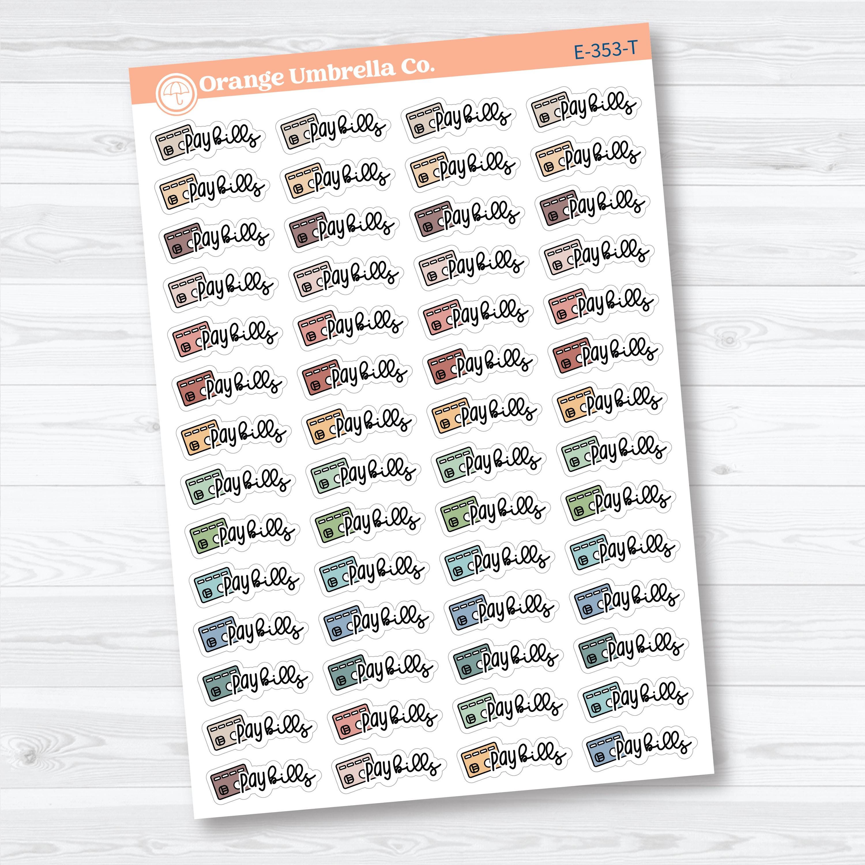 Pay Bills Planner Stickers | F18 Event Labels | E-353