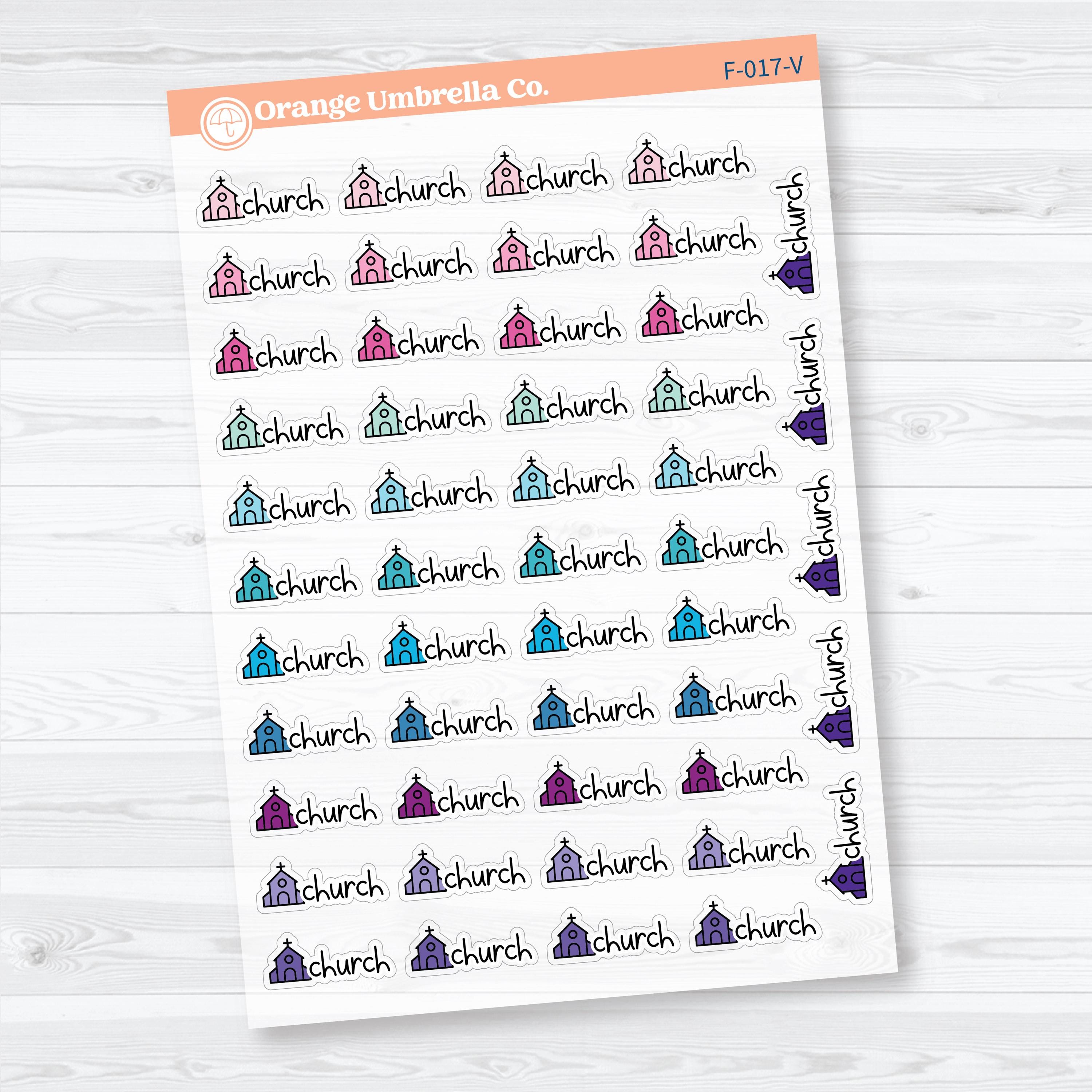 Church Event Labels F21 | Faith Clear Matte Planner Stickers | F-017-CM