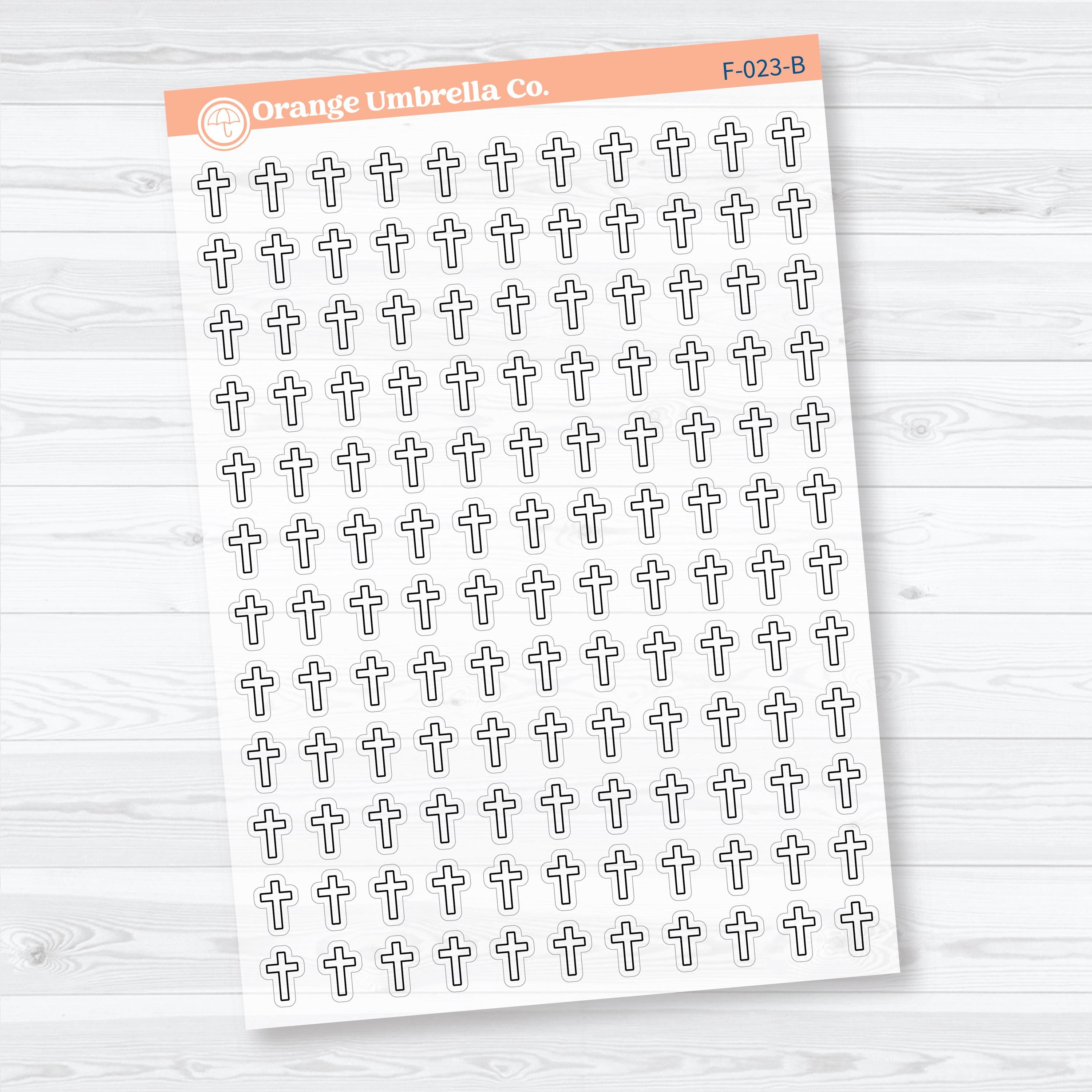Cross Inductive Bible Study Clear Matte Jesus Faith Icons Planner Stickers | F-023-CM