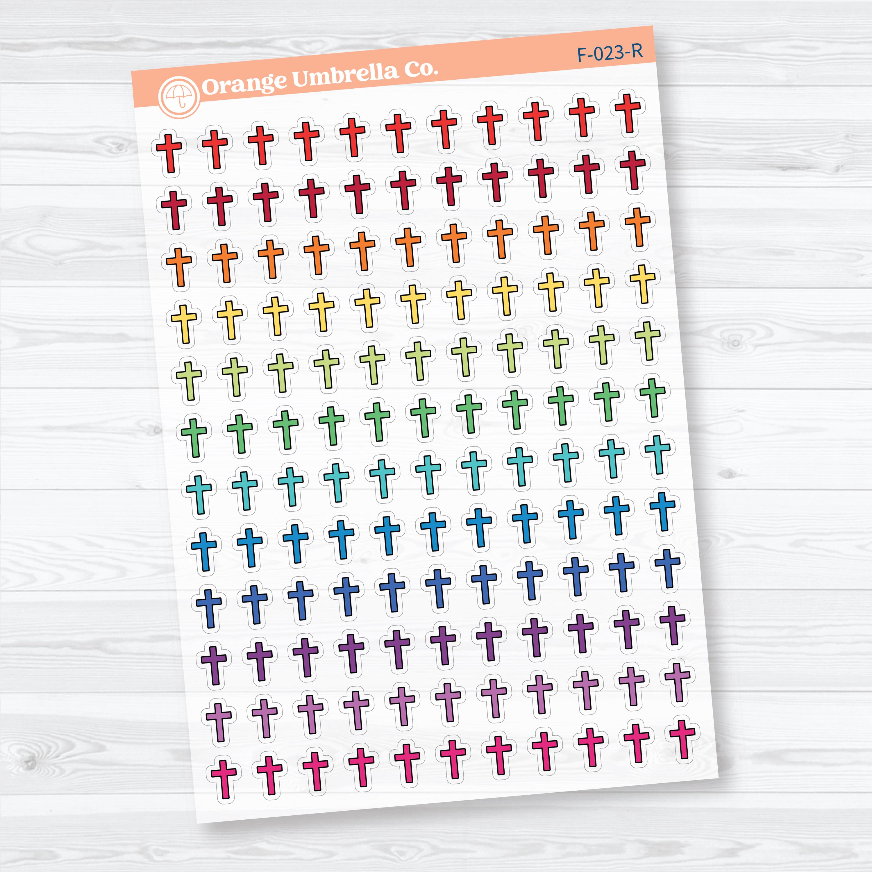 Cross Inductive Bible Study Clear Matte Jesus Faith Icons Planner Stickers | F-023-CM