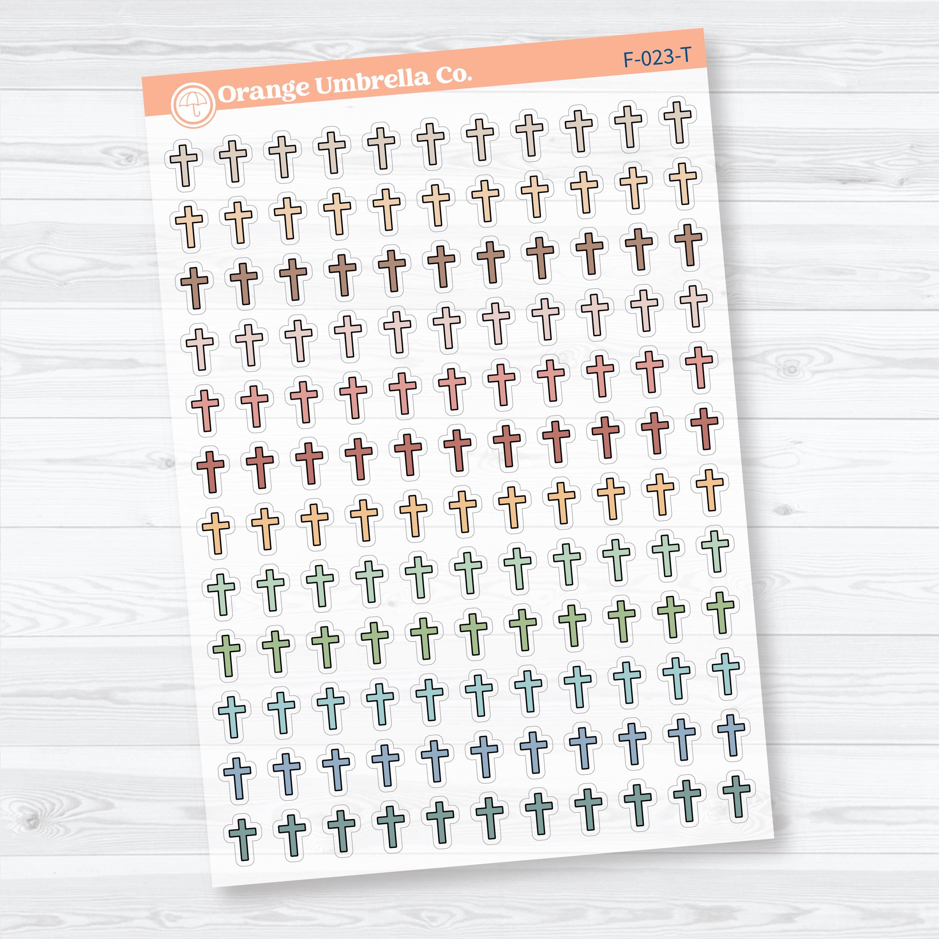 Cross Inductive Bible Study Clear Matte Jesus Faith Icons Planner Stickers | F-023-CM