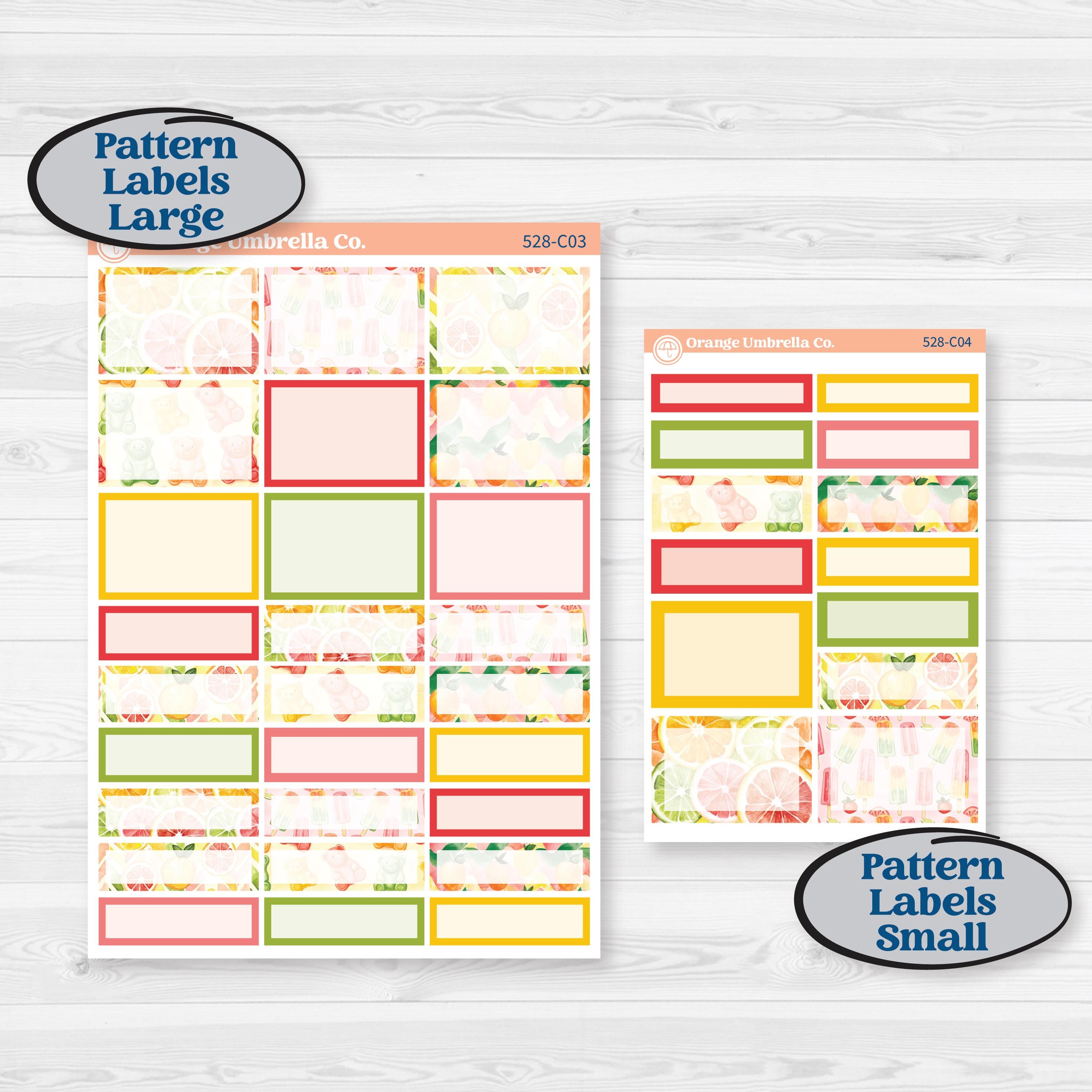 Bright Fruit Stickers | Weekly Add-On Labels Planner Kit Stickers | Burst | KIT-528-C