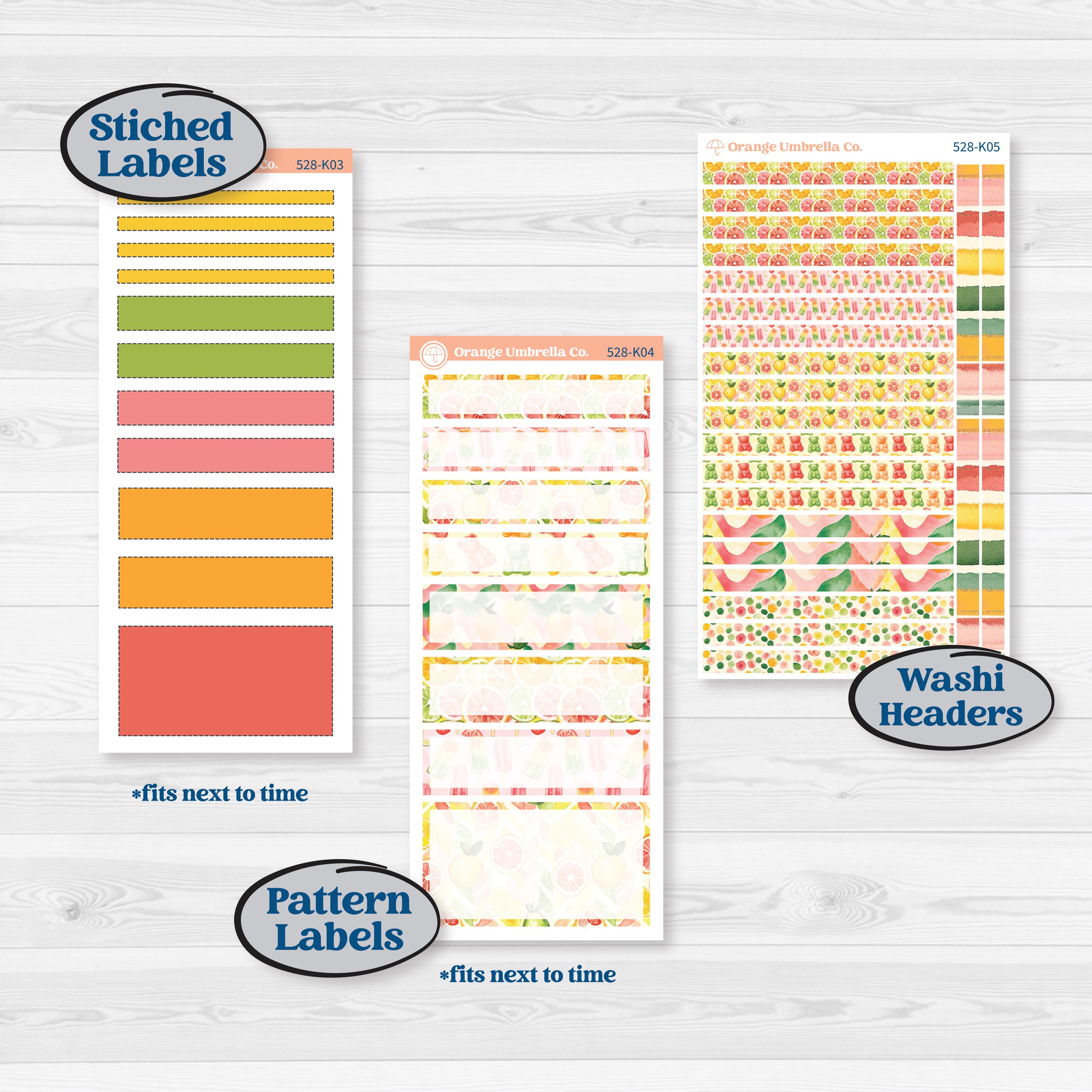 Bright Fruit Stickers | 7x9 Erin Condren Daily Duo Planner Kit Stickers | Burst | KIT-528-K