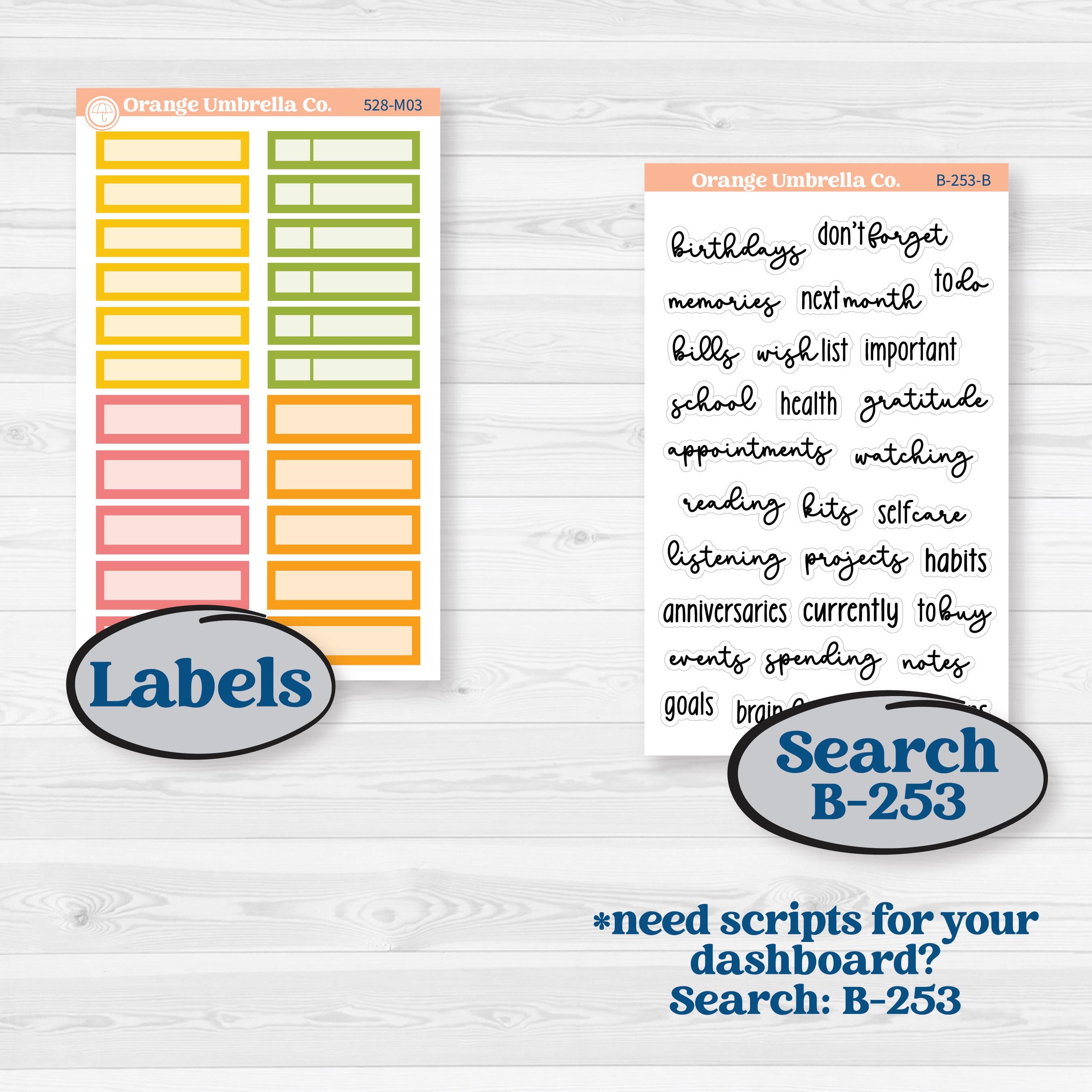 Bright Fruit Stickers | A5 Erin Condren Monthly & Productivity Dashboard Sticker Kit | Burst | KIT-528-M
