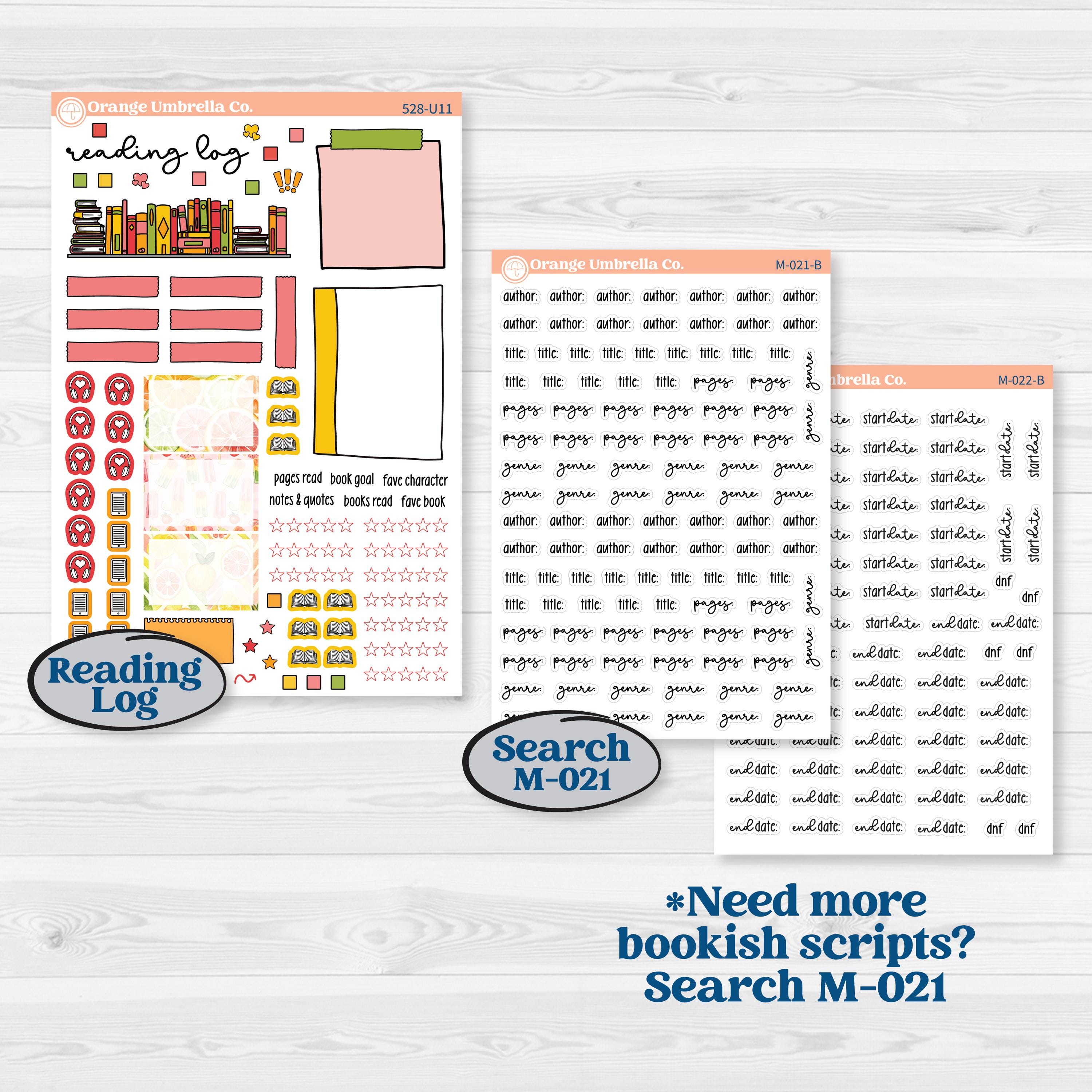 Bright Fruit Stickers | A5 or 7x9 Create Your Own Monthly or Dashboard Universal | Reading Log Sticker Kit | Burst | KIT-528-U