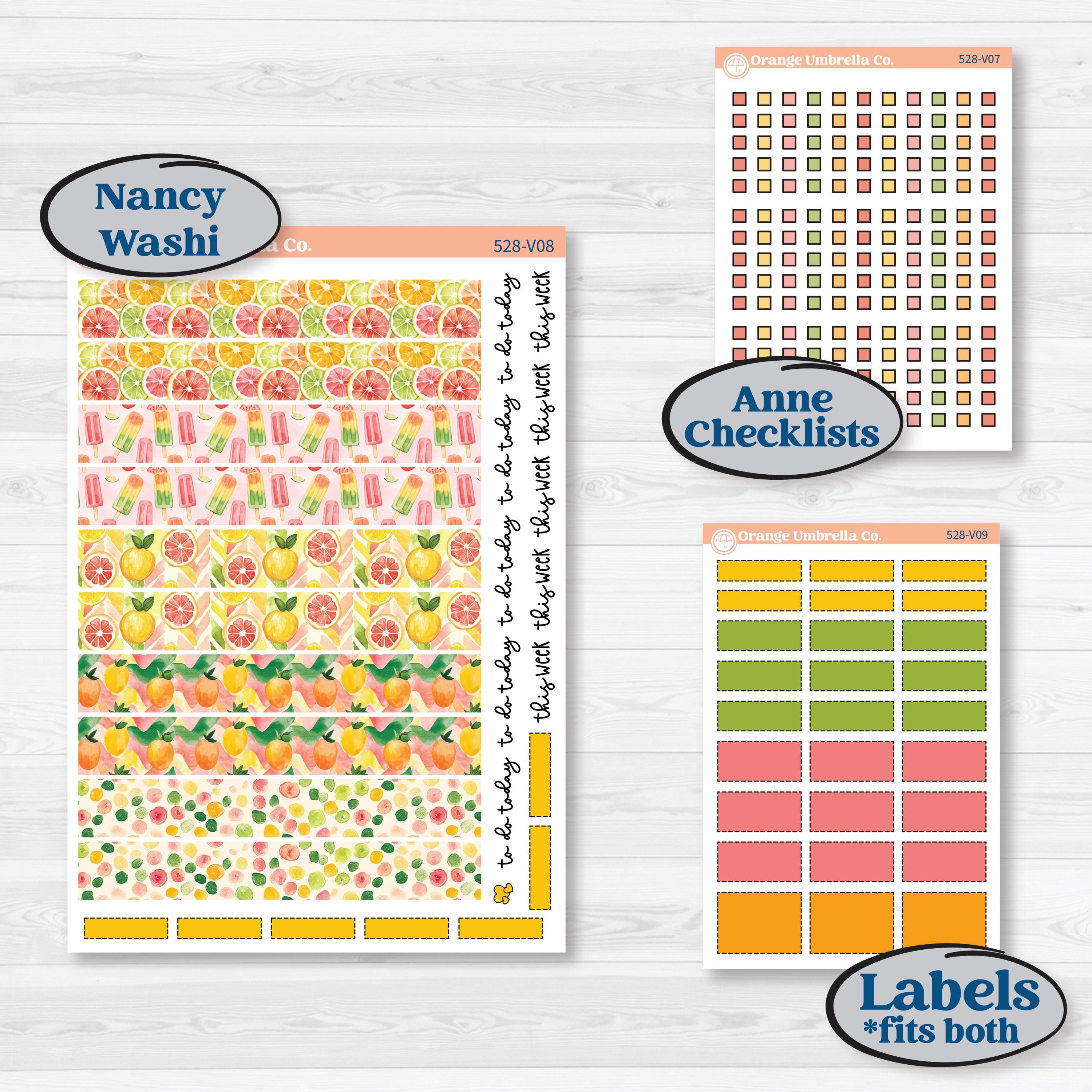 Bright Fruit Stickers | Laurel Denise Nancy Large & Anne Large Planner Kit Stickers | Burst | KIT-528-V