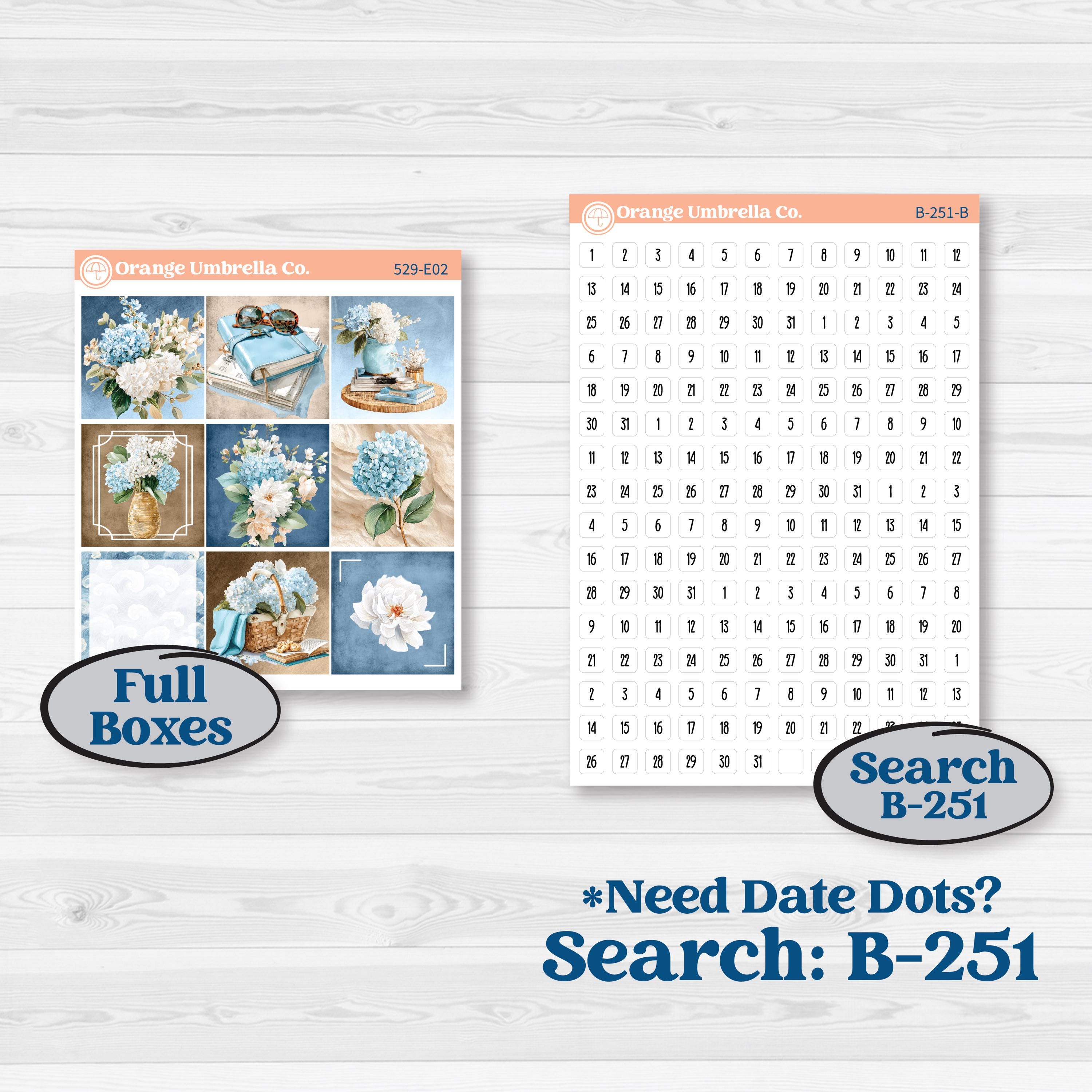 Seaside Floral | Hobonichi Cousin Weekly & Daily Planner Kit Stickers | On The Cape | KIT-529-E