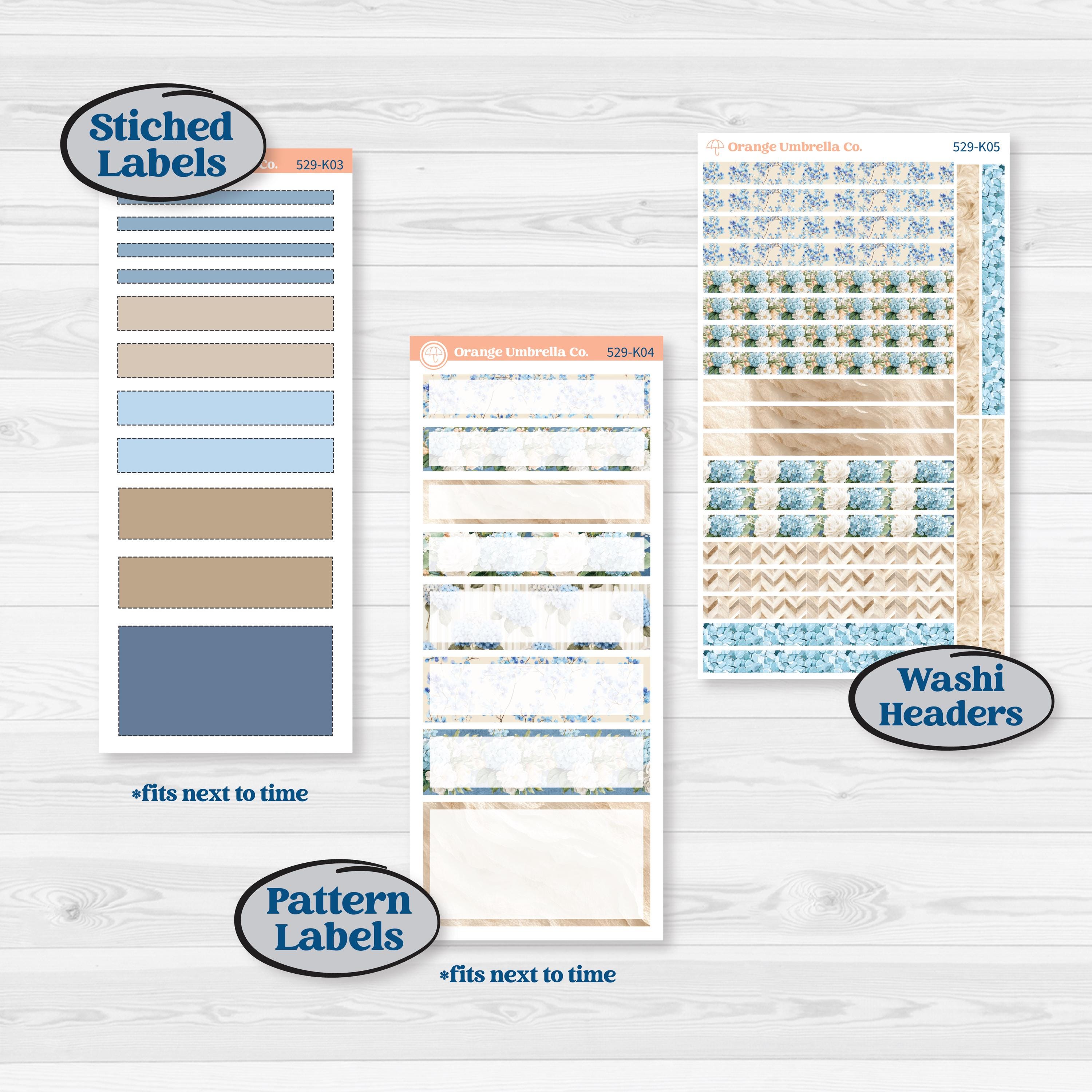 Seaside Floral | 7x9 Erin Condren Daily Duo Planner Kit Stickers | On The Cape | KIT-529-K