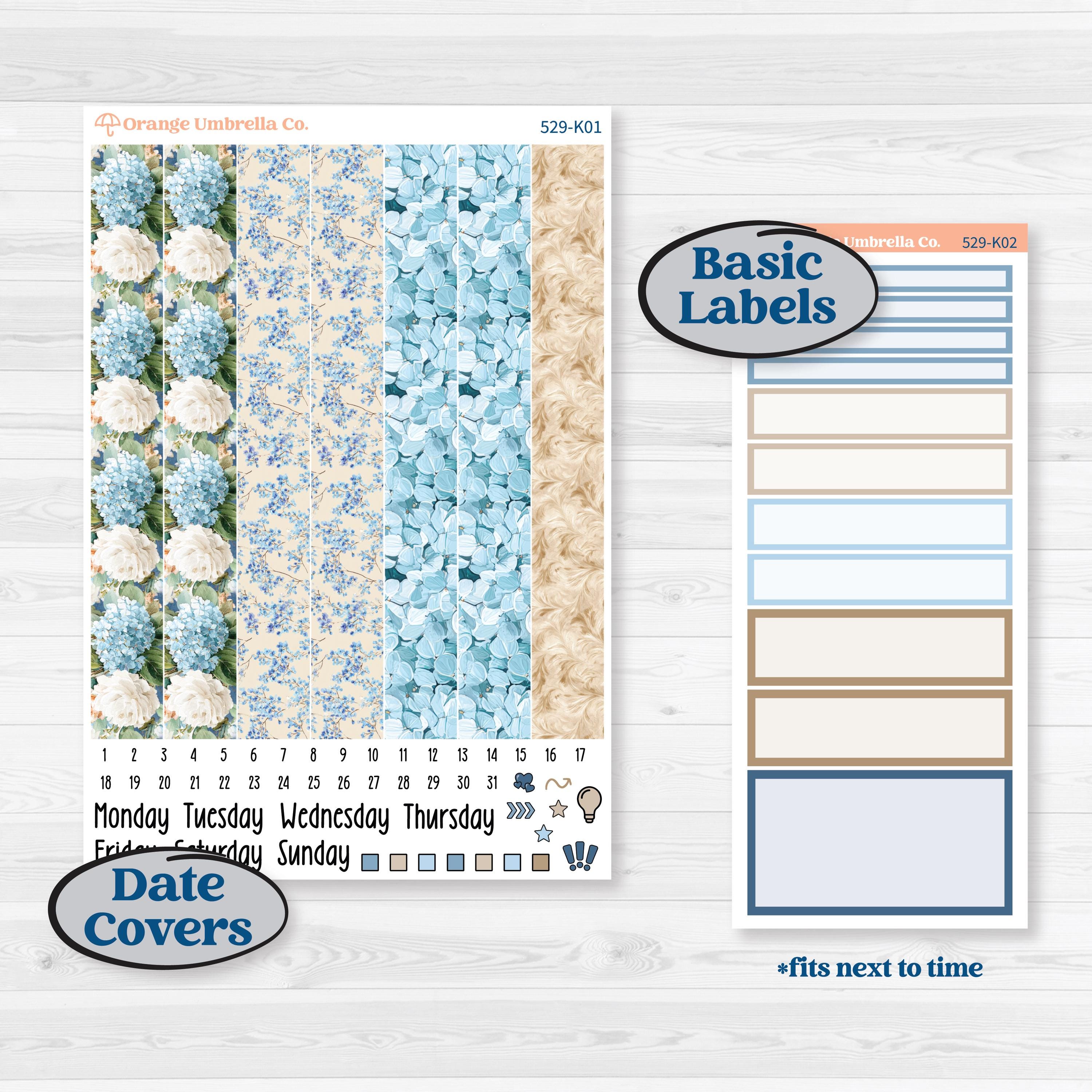 Seaside Floral | 7x9 Erin Condren Daily Duo Planner Kit Stickers | On The Cape | KIT-529-K