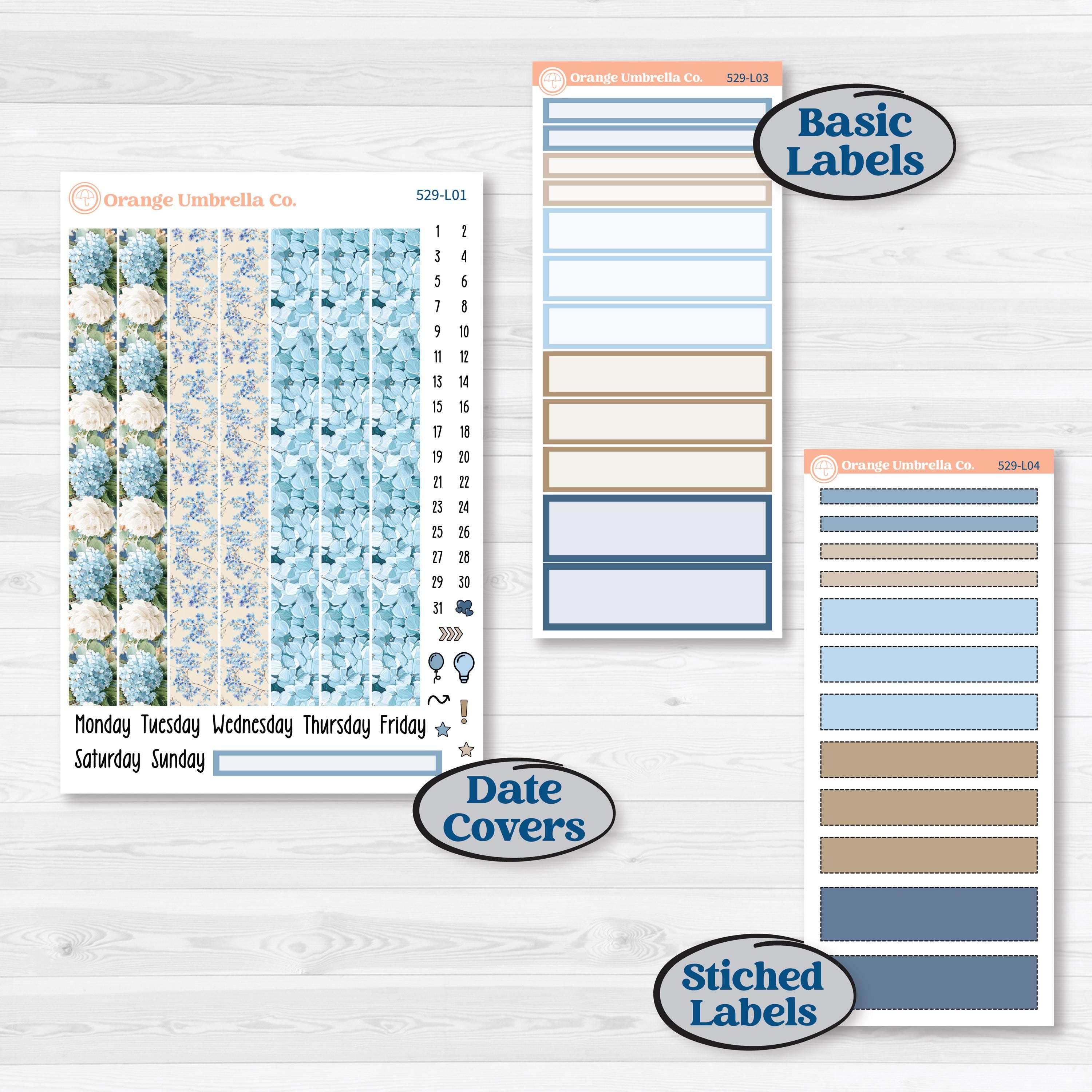Seaside Floral | 7x9 Plum Daily Planner Kit Stickers | On The Cape | KIT-529-L