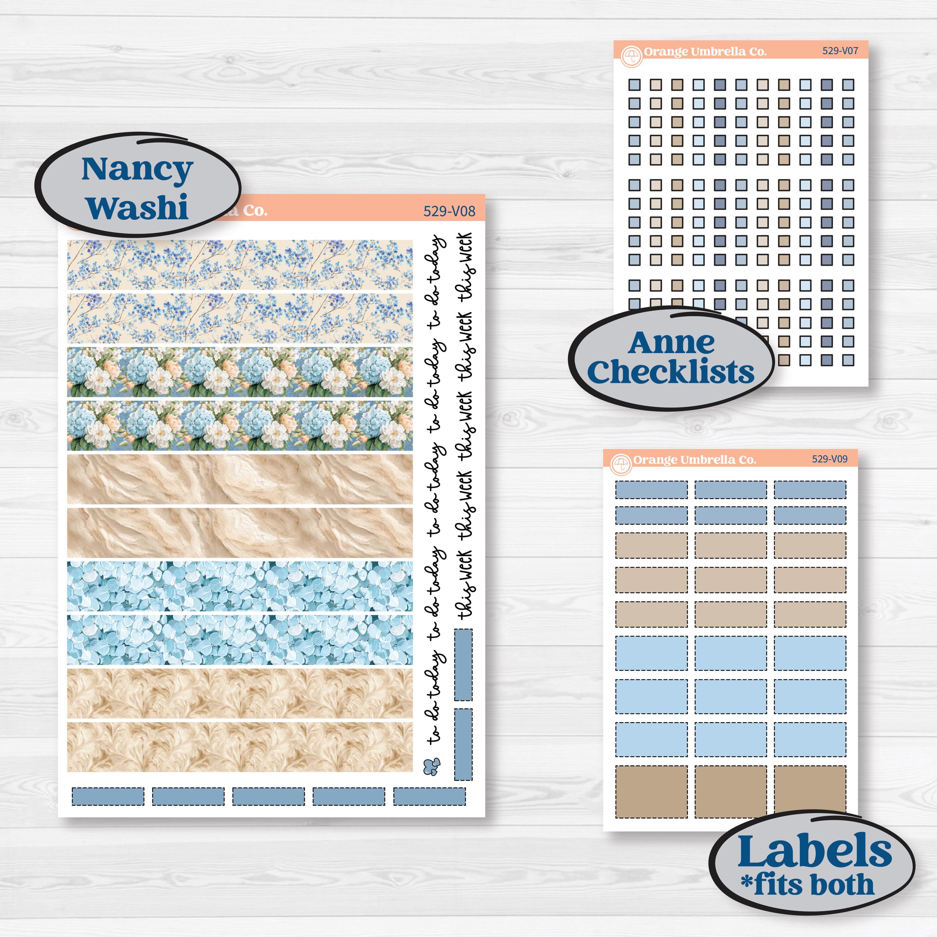 Seaside Floral | Laurel Denise Nancy Large & Anne Large Planner Kit Stickers | On The Cape | KIT-529-V