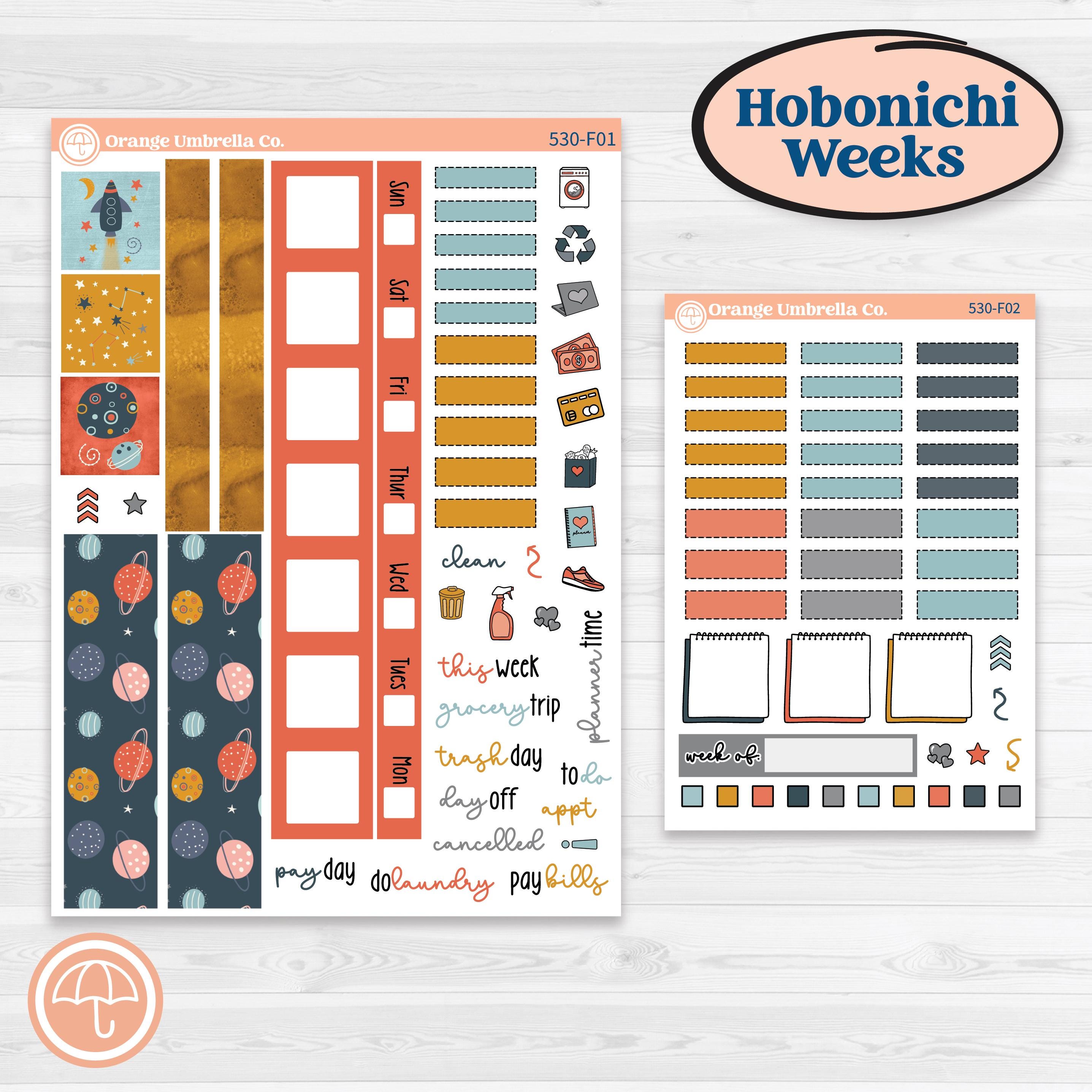 Space Father’s Day | Hobonichi Weeks Weekly Planner Kit Stickers | Outta This World | KIT-530-F