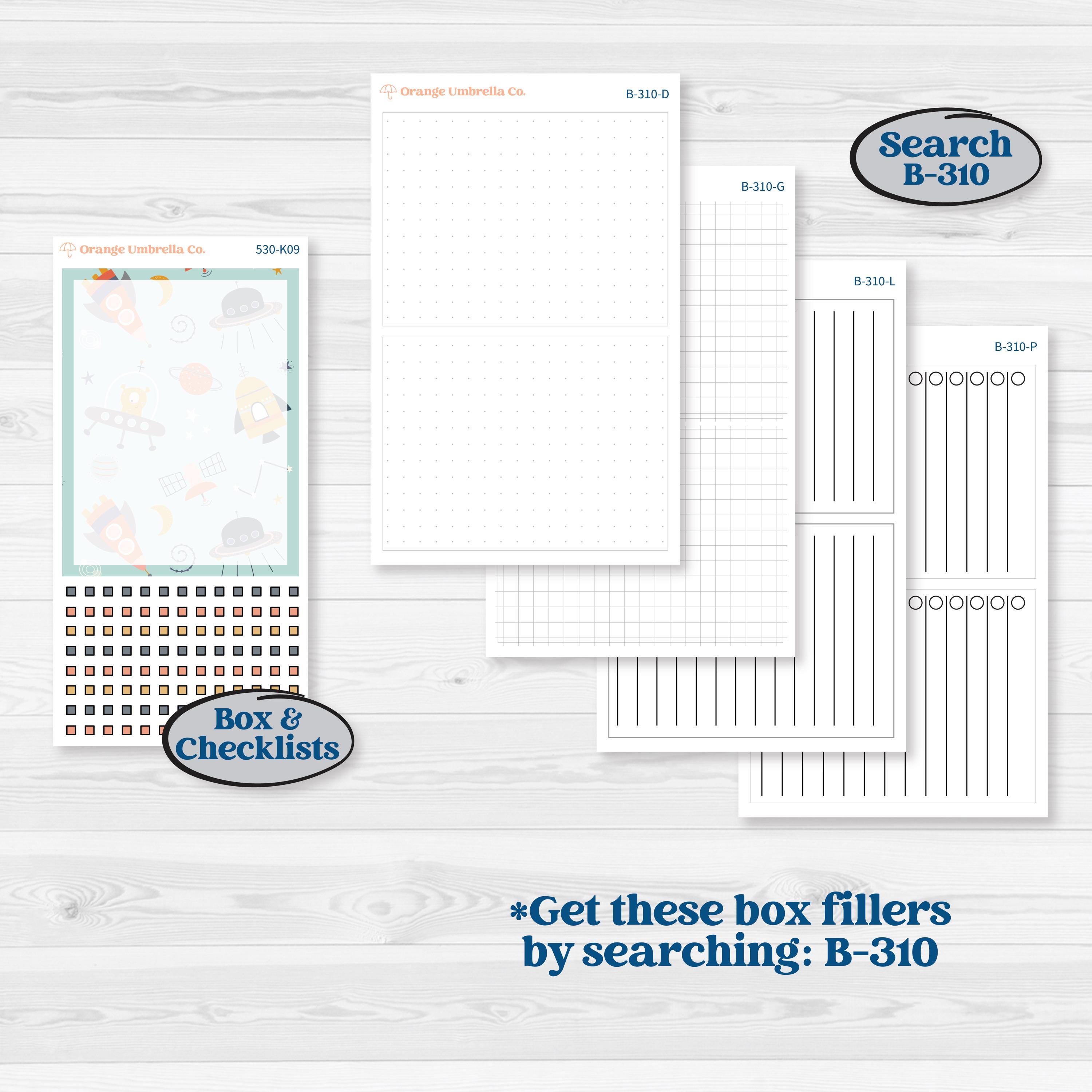 Space Father’s Day | 7x9 Erin Condren Daily Duo Planner Kit Stickers | Outta This World | KIT-530-K