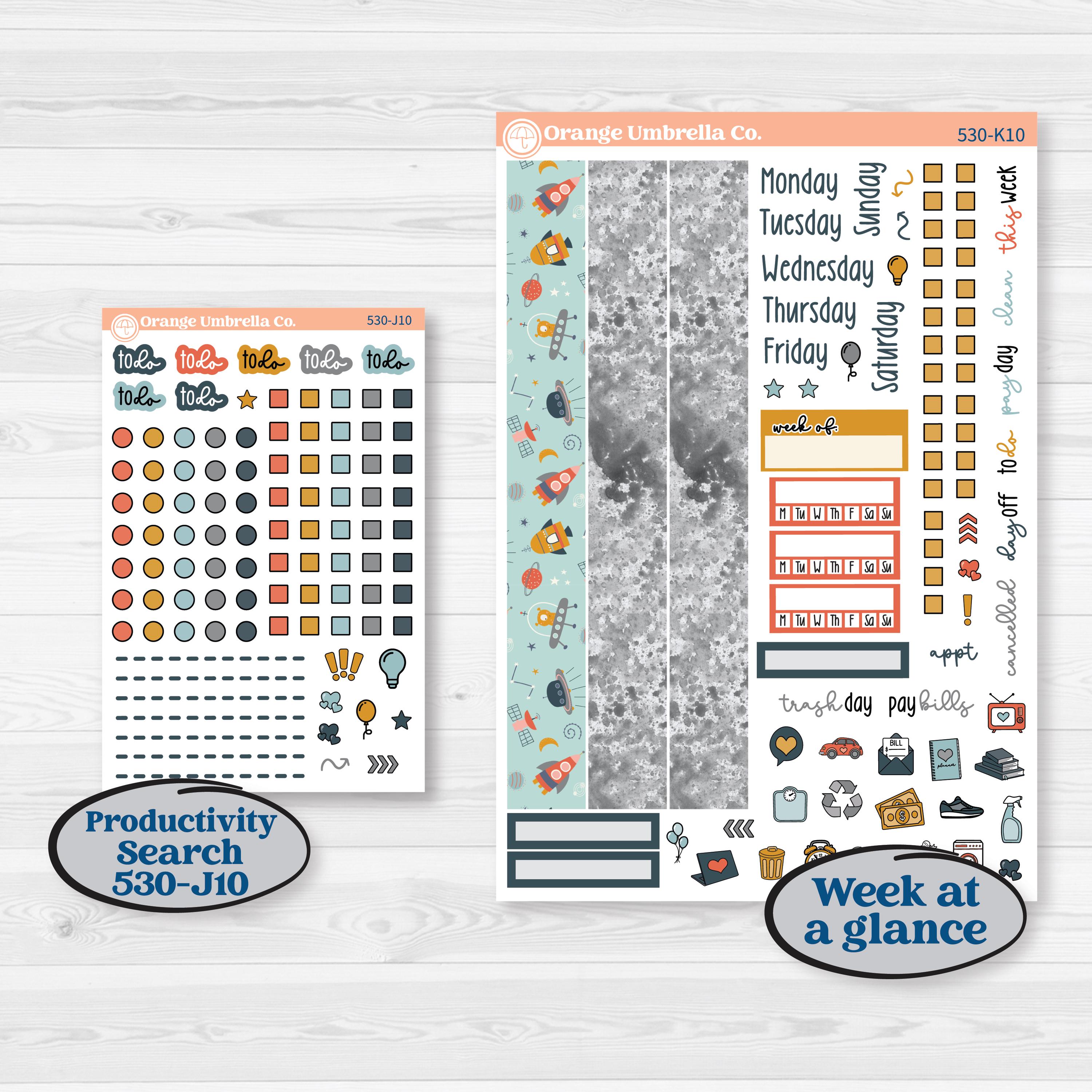 Space Father’s Day | 7x9 Erin Condren Daily Duo Planner Kit Stickers | Outta This World | KIT-530-K