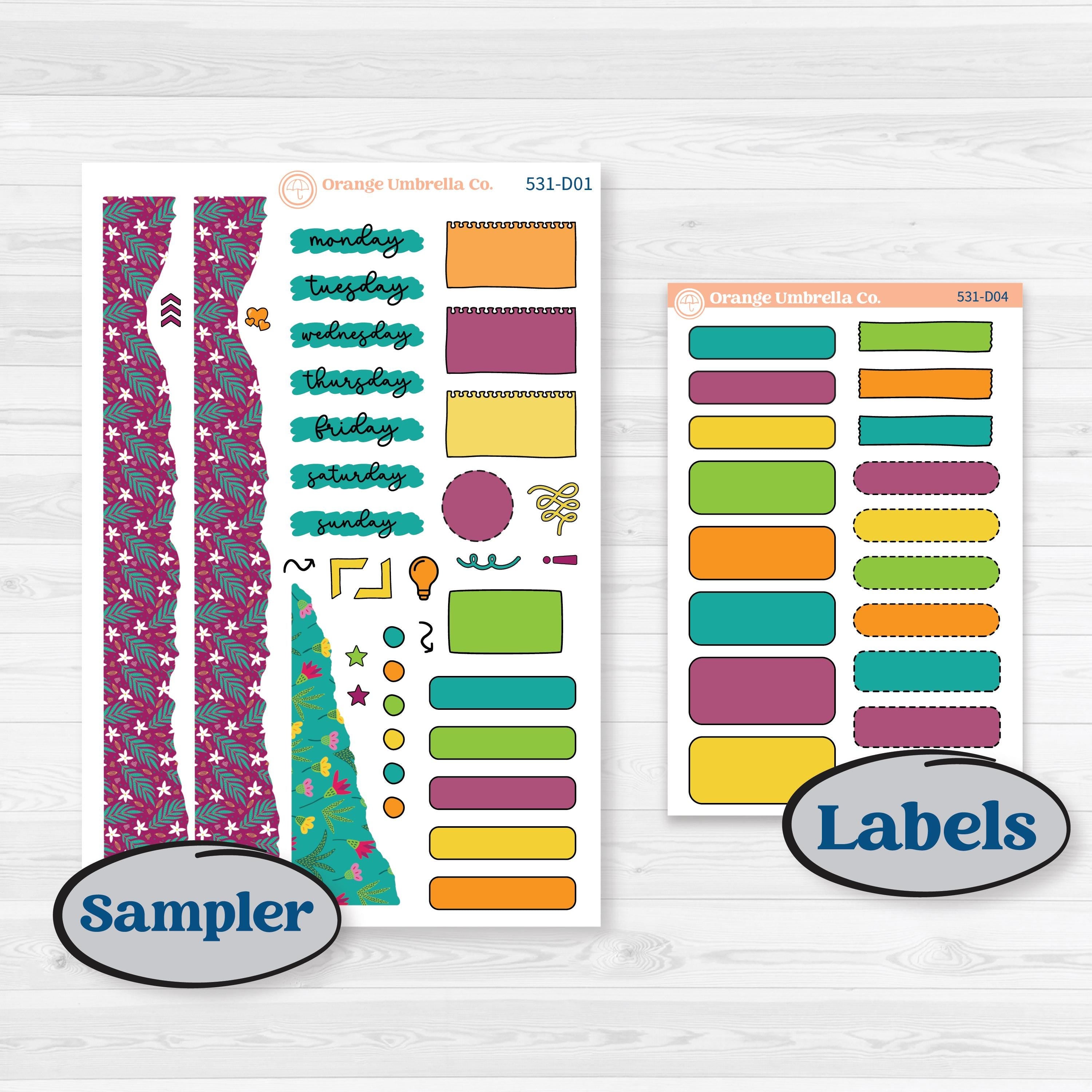 Tropical Island Jungle | Journaling or Scrapbooking Kit | Creative Junk Journal Planner Stickers | Polynesia | KIT-531-D