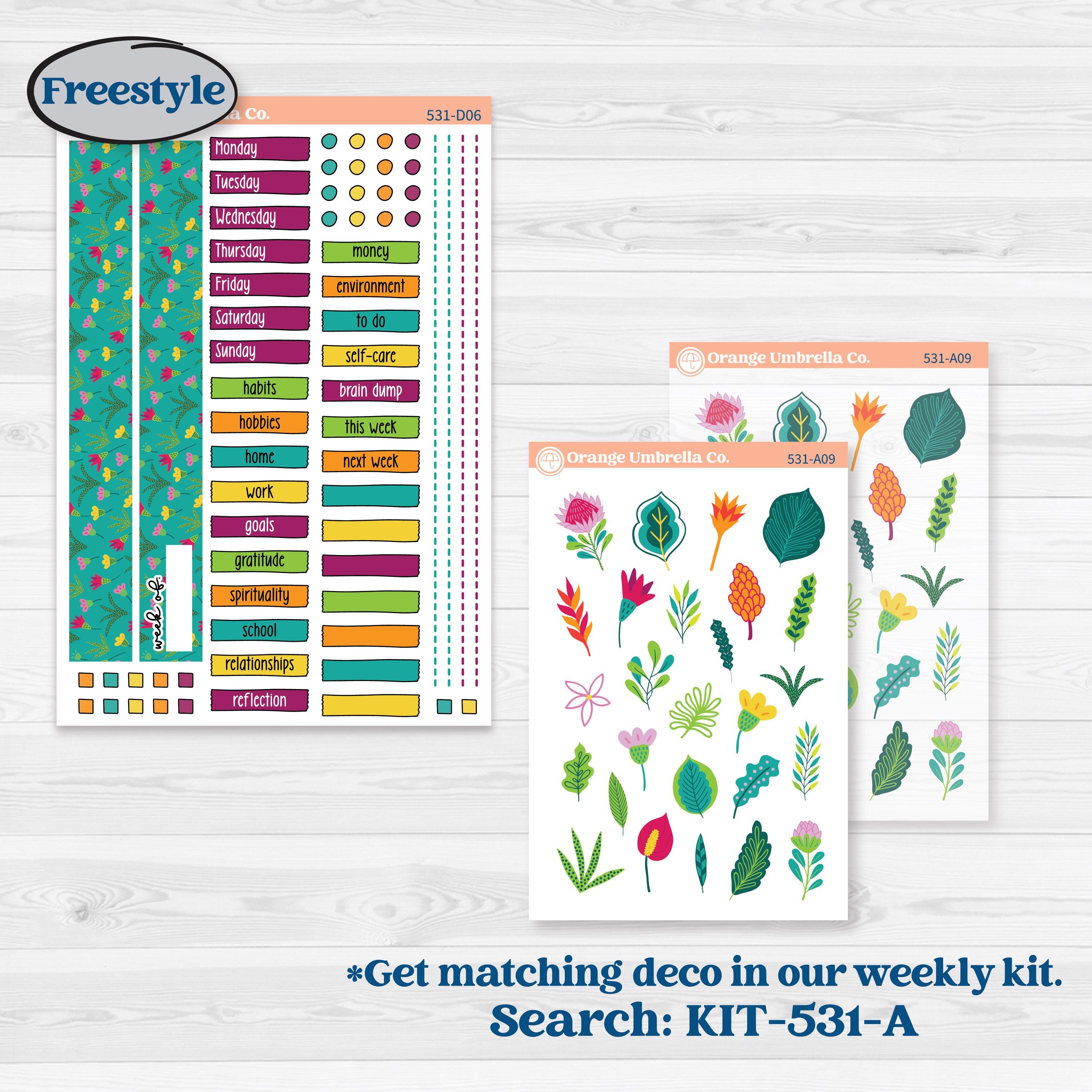 Tropical Island Jungle | Journaling or Scrapbooking Kit | Creative Junk Journal Planner Stickers | Polynesia | KIT-531-D