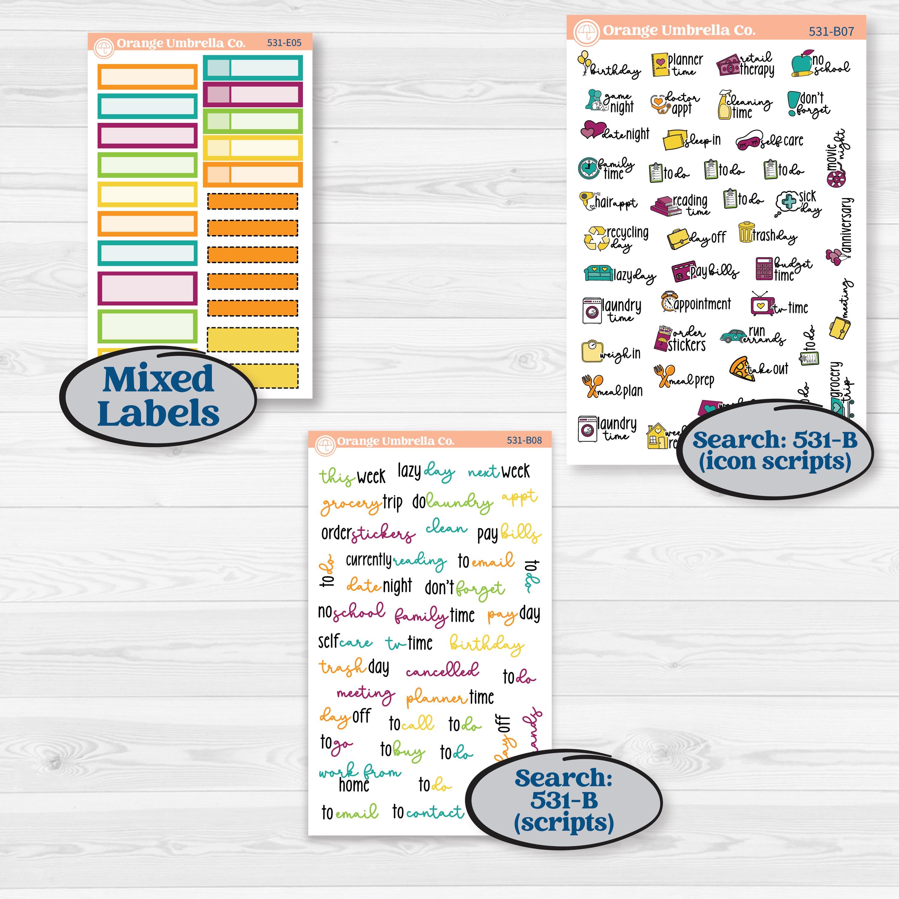 Tropical Island Jungle | Hobonichi Cousin Weekly & Daily Planner Kit Stickers | Polynesia | KIT-531-E